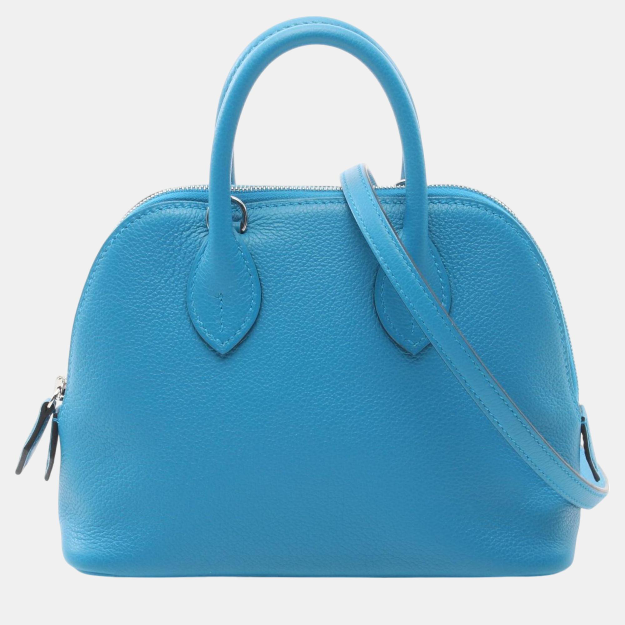 

Hermes Blue Zanzibar Evercolor Bolide 18 Handbag