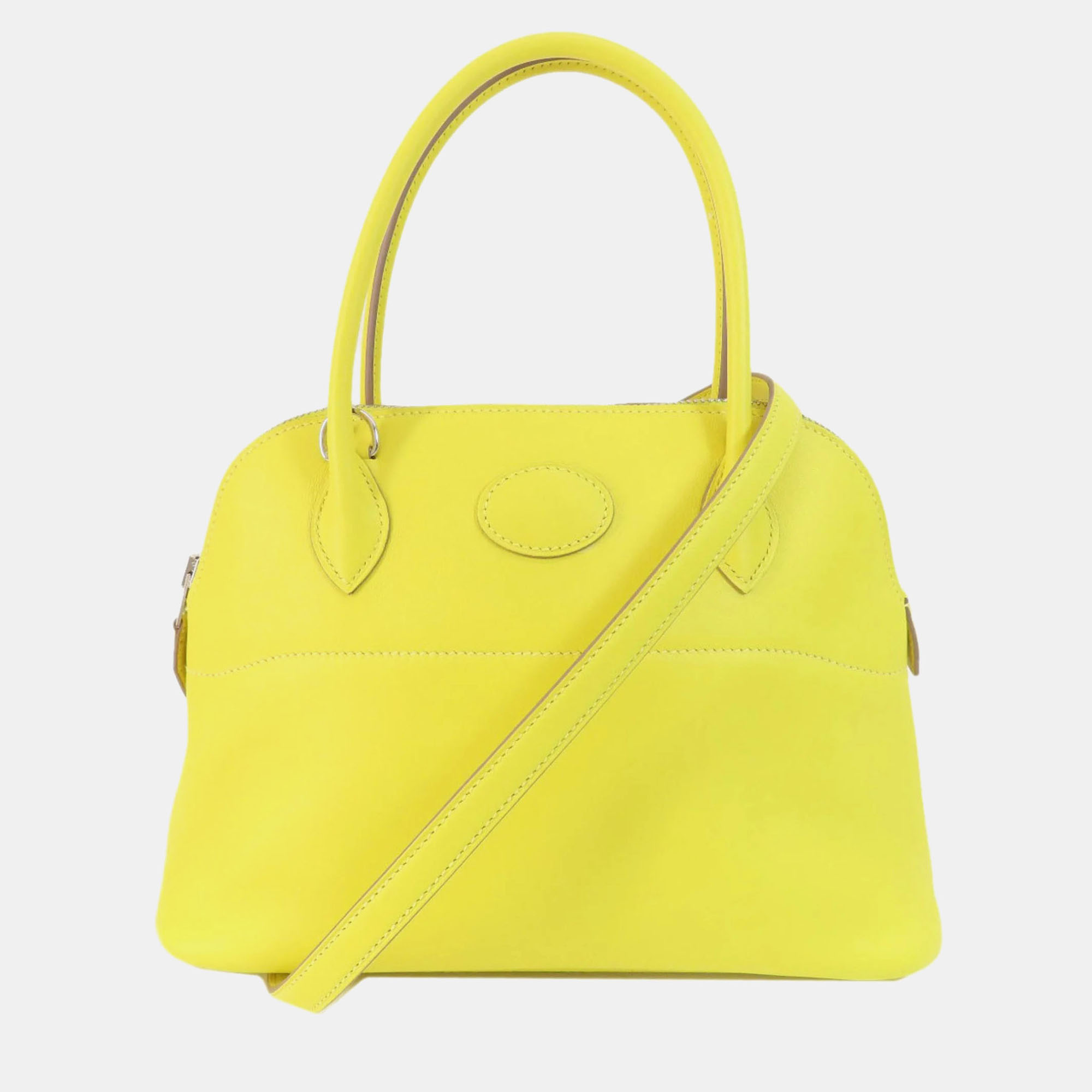 

Hermes Bolide 27 Lime Swift Handbag, Yellow