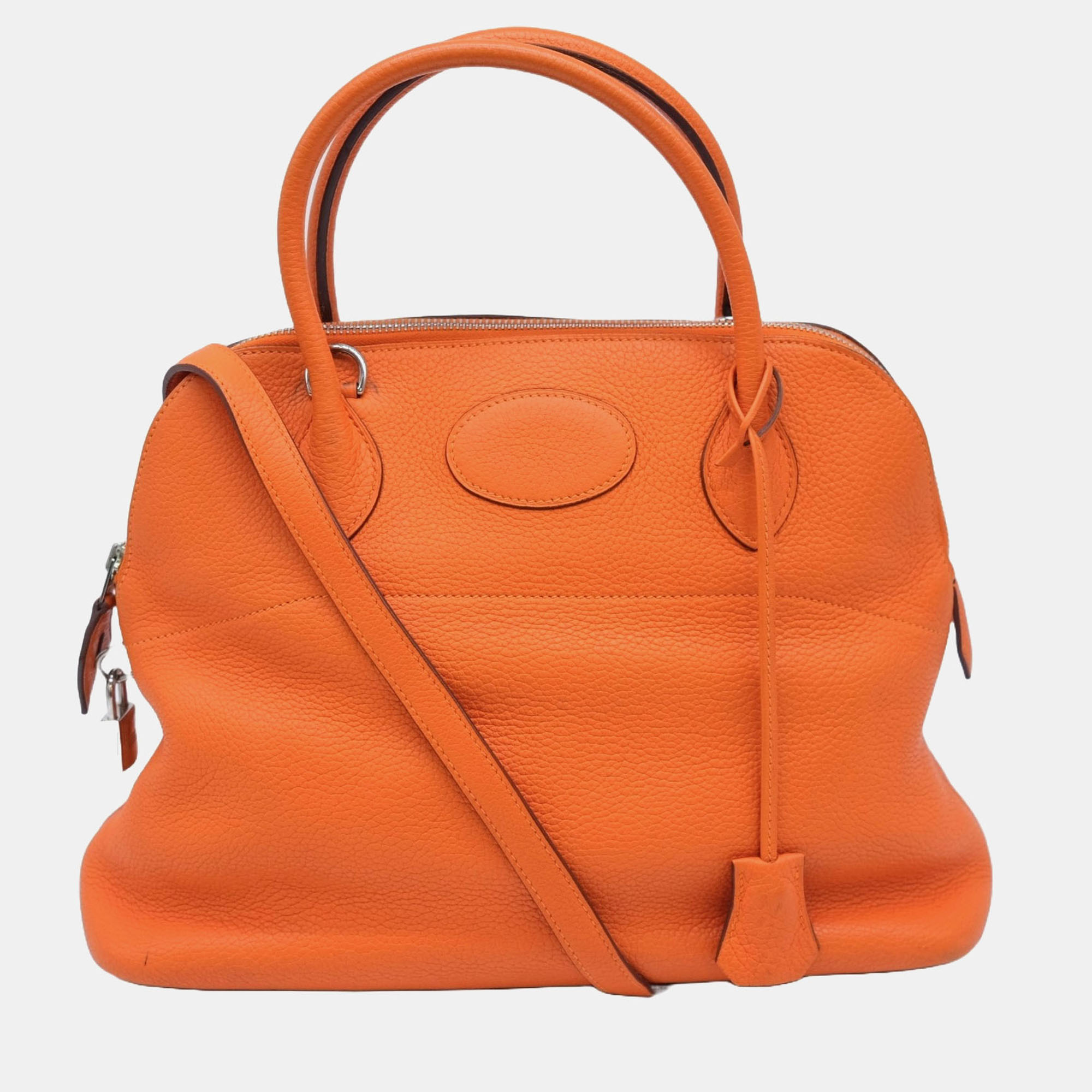 

Hermes Orange Taurillon Clemence Leather Bolide 31 Handbag