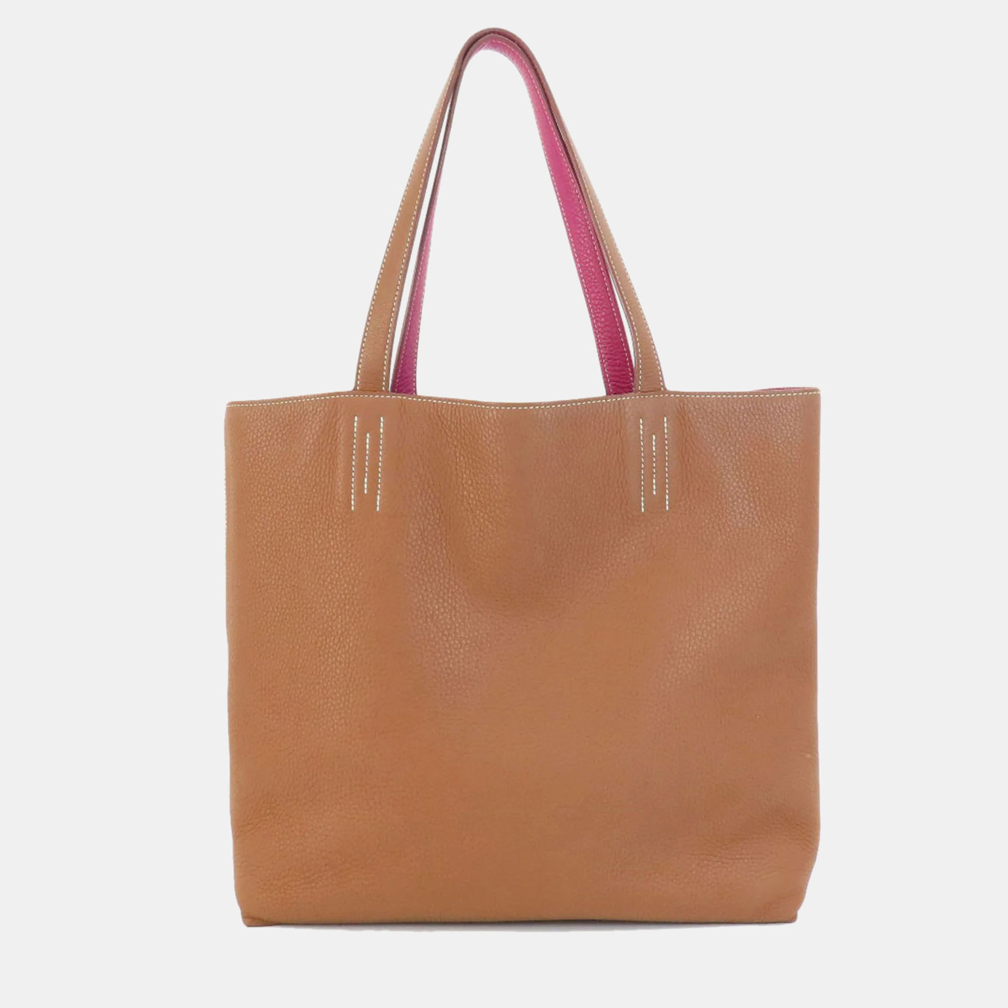 

Hermes Brown Tosca Togo Taurillon Double Sens 36 Tote Bag