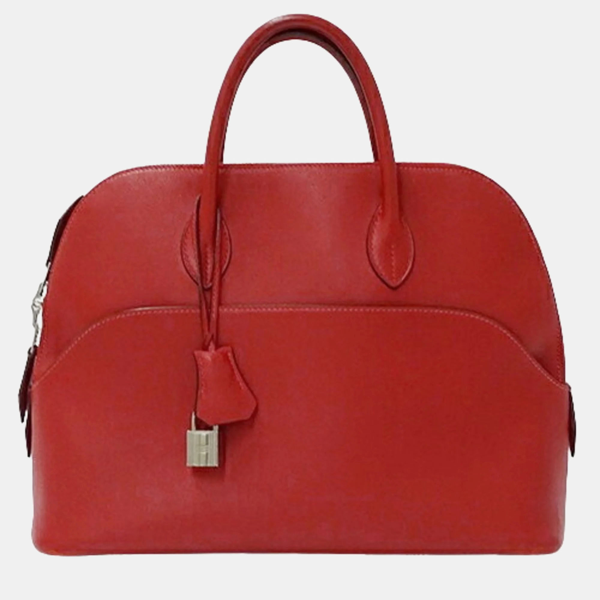 

Hermes Rouge Garance Red Veau Swift Bolide 1923 Handbag