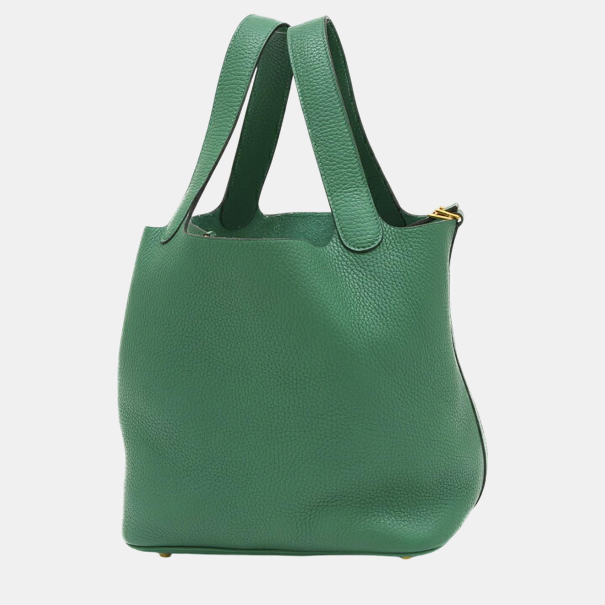 

Hermes Vert Vertigo Picotin Lock MM 22 Trio bag, Green