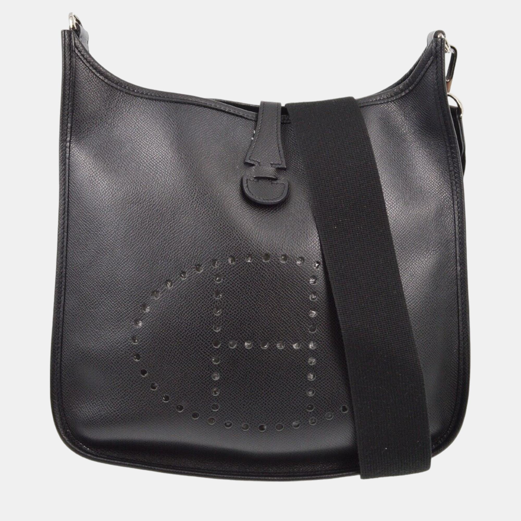 

Hermes Black Epsom Evelyne 2 PM Shoulder Bag