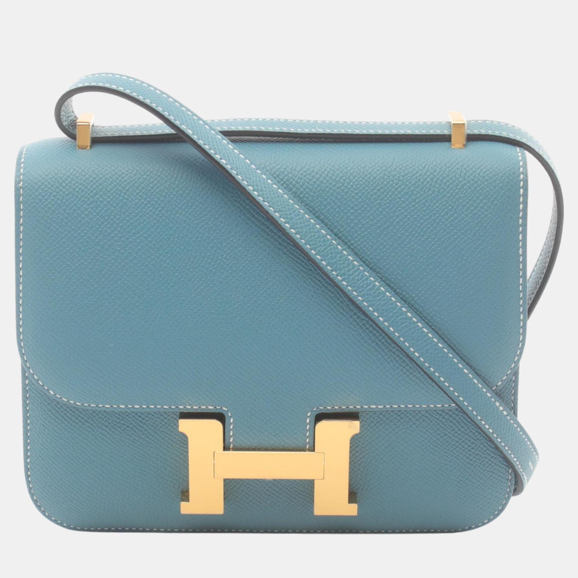 

Hermes Constance 3 Mini Blue Shoulder Bag Blue Leather