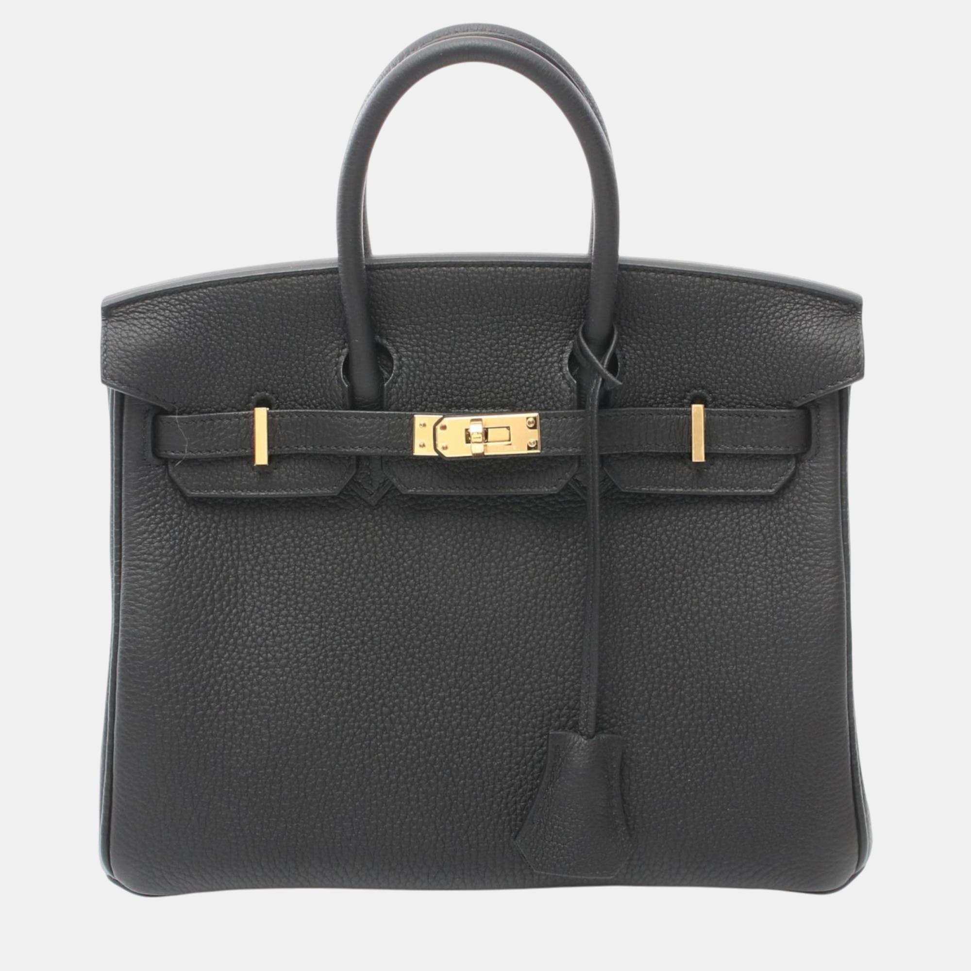 

Hermes Birkin 25 Togo Handbag Black Leather