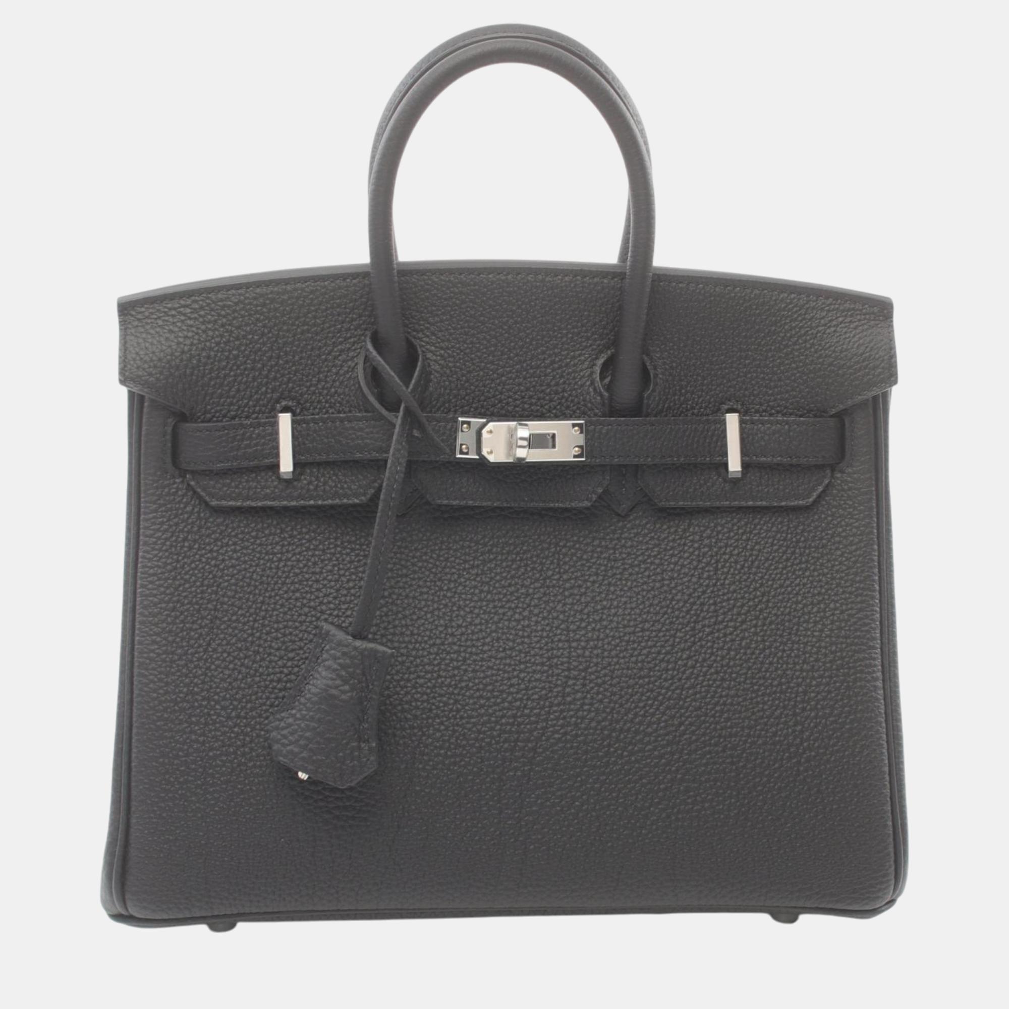 

Hermes Birkin 25 Togo Handbag Black Leather