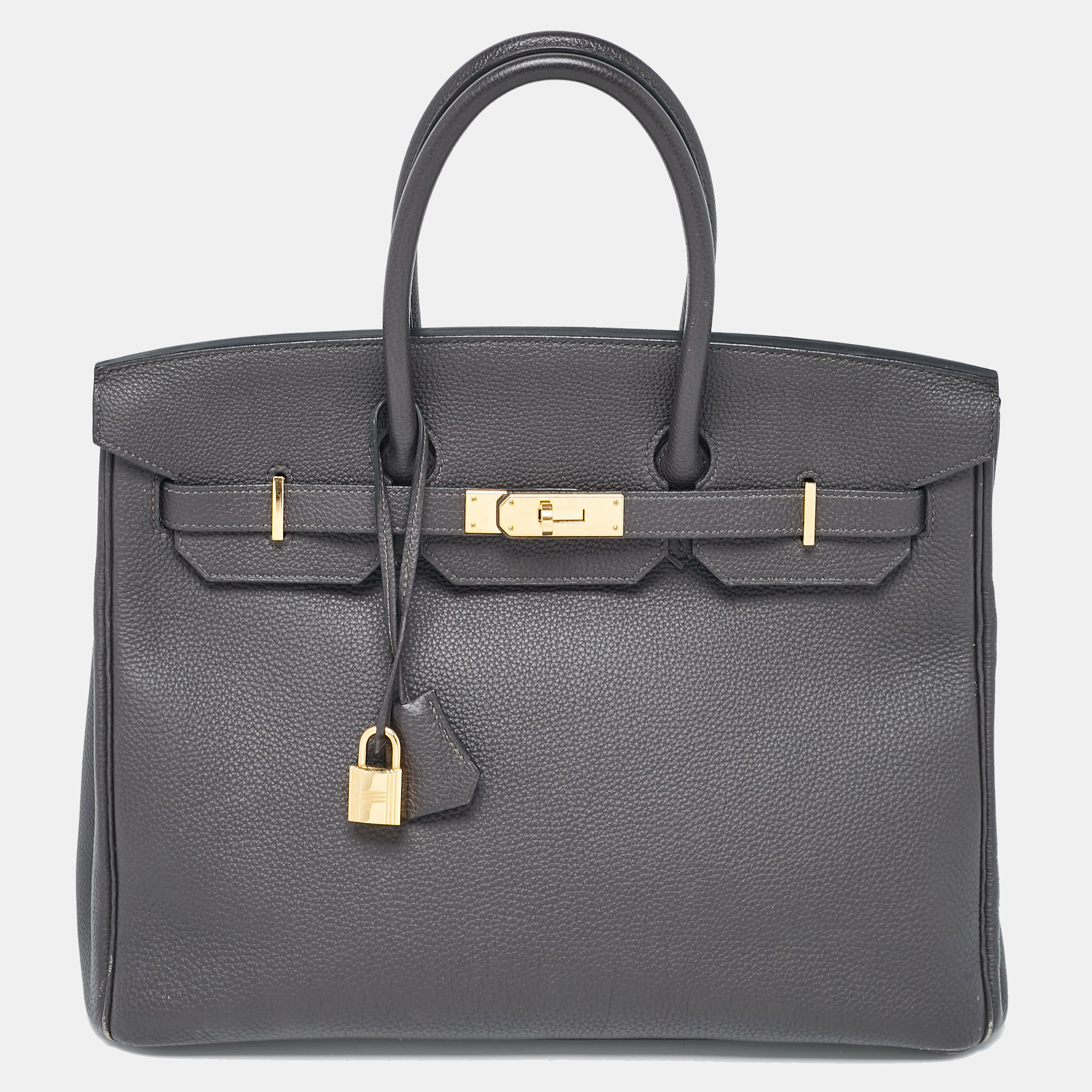 

Hermes Graphite Togo Leather Gold Finish Birkin 35 Bag, Grey