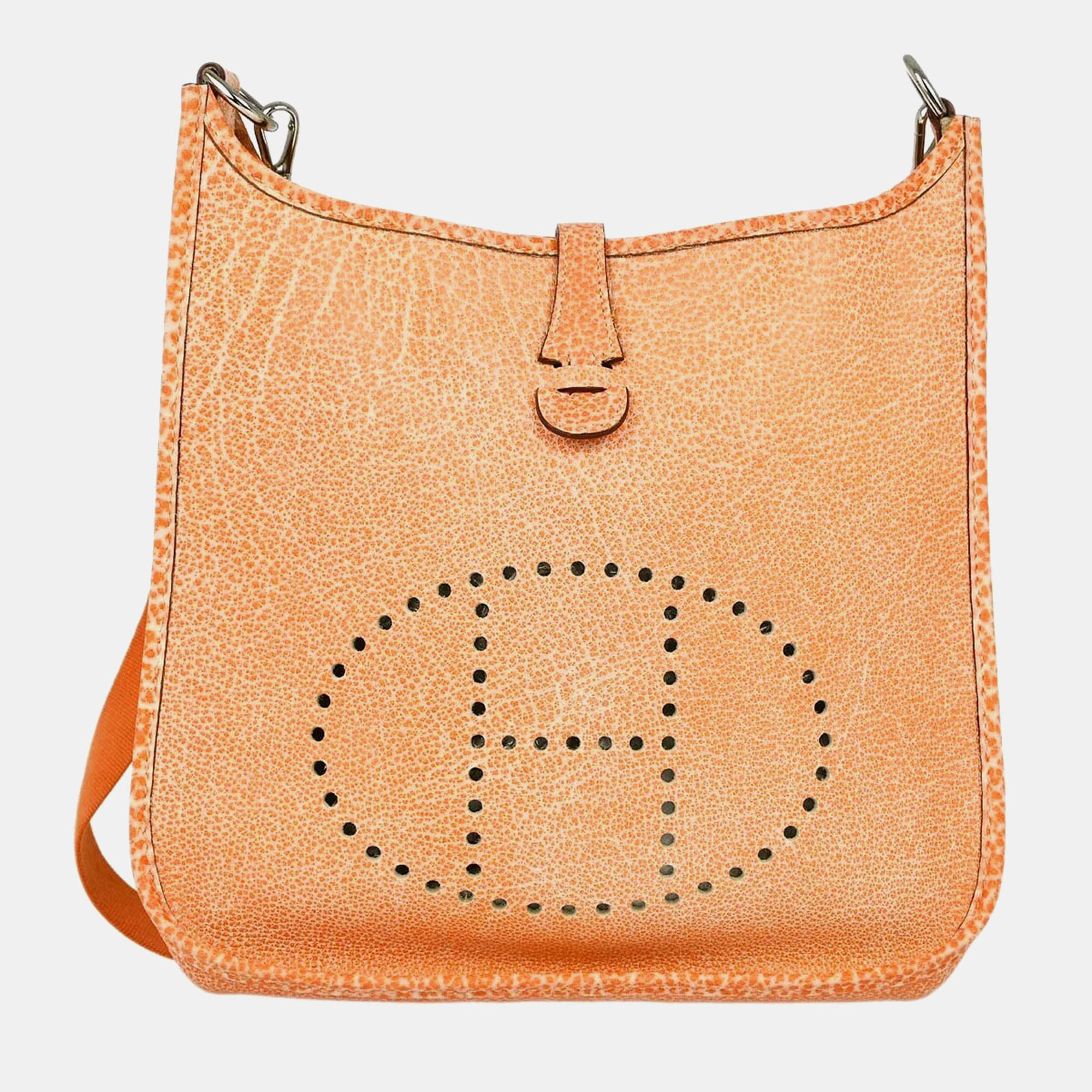 

Hermes Orange Dalmatian Evelyne 29 PM Shoulder Bag