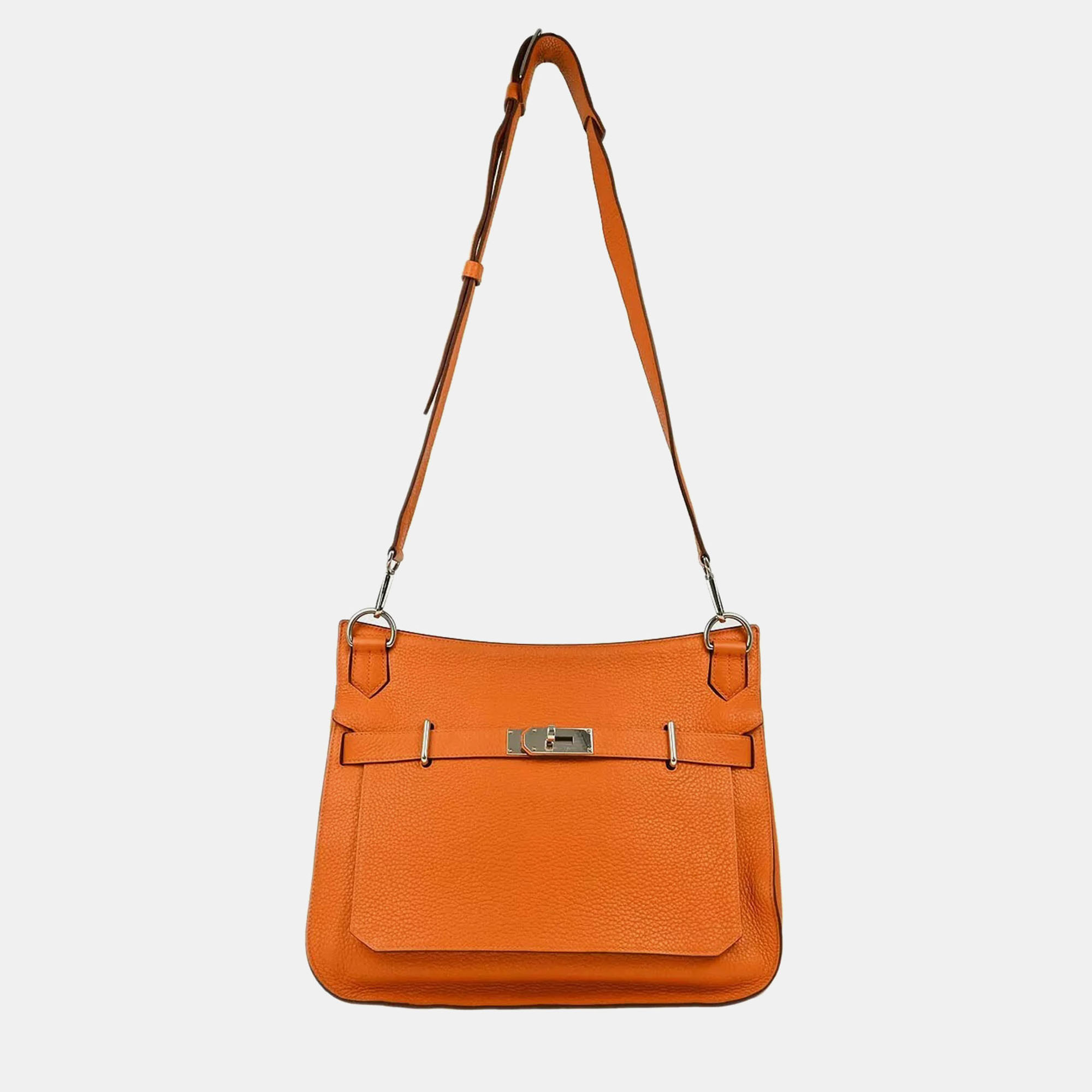 

Hermes Orange Taurillon Clemence Jypsiere 34 Shoulder Bag