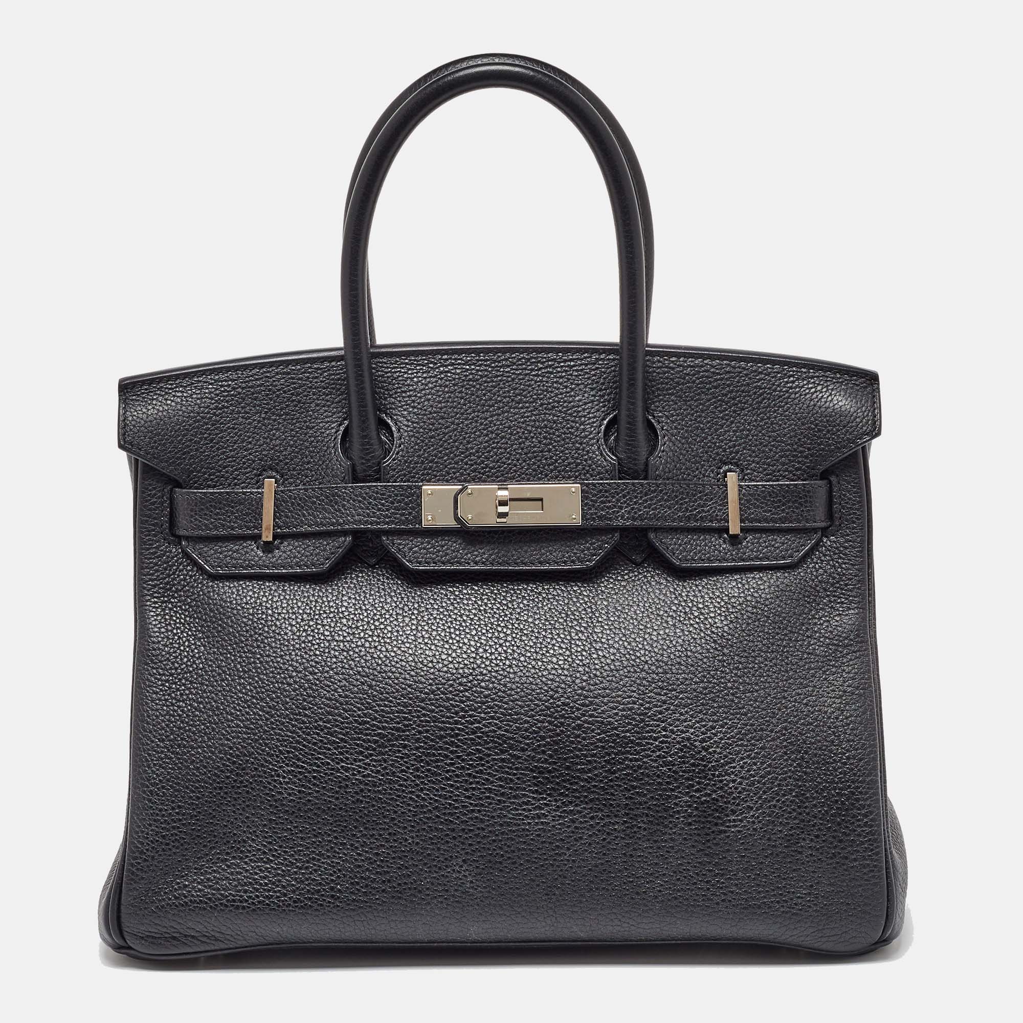 

Hermes Black Togo Leather Palladium Finish Birkin 30 Bag