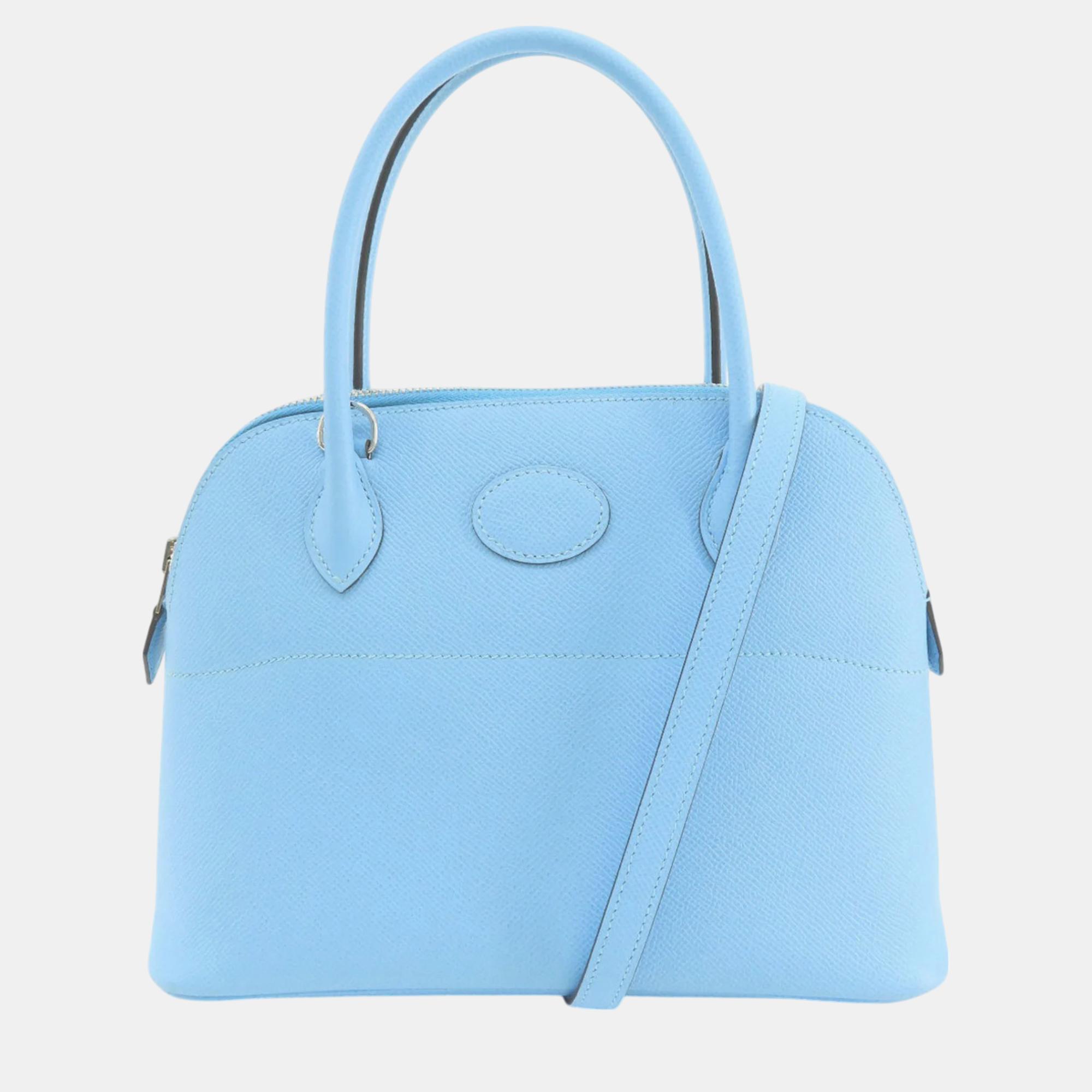 

Hermes Celeste Epson Bolide 27 Handbag, Blue