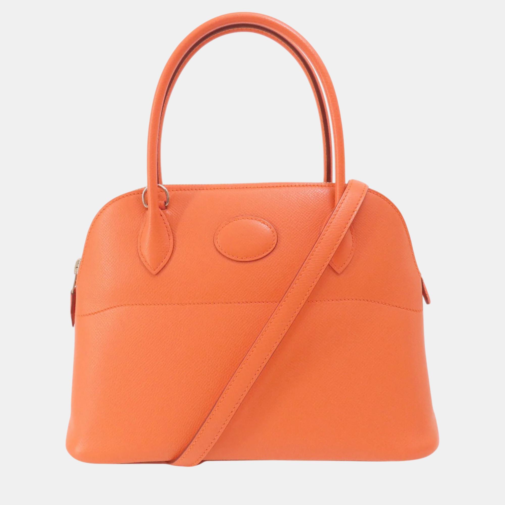 

Hermes Mango Epson Bolide 27 Handbag, Orange