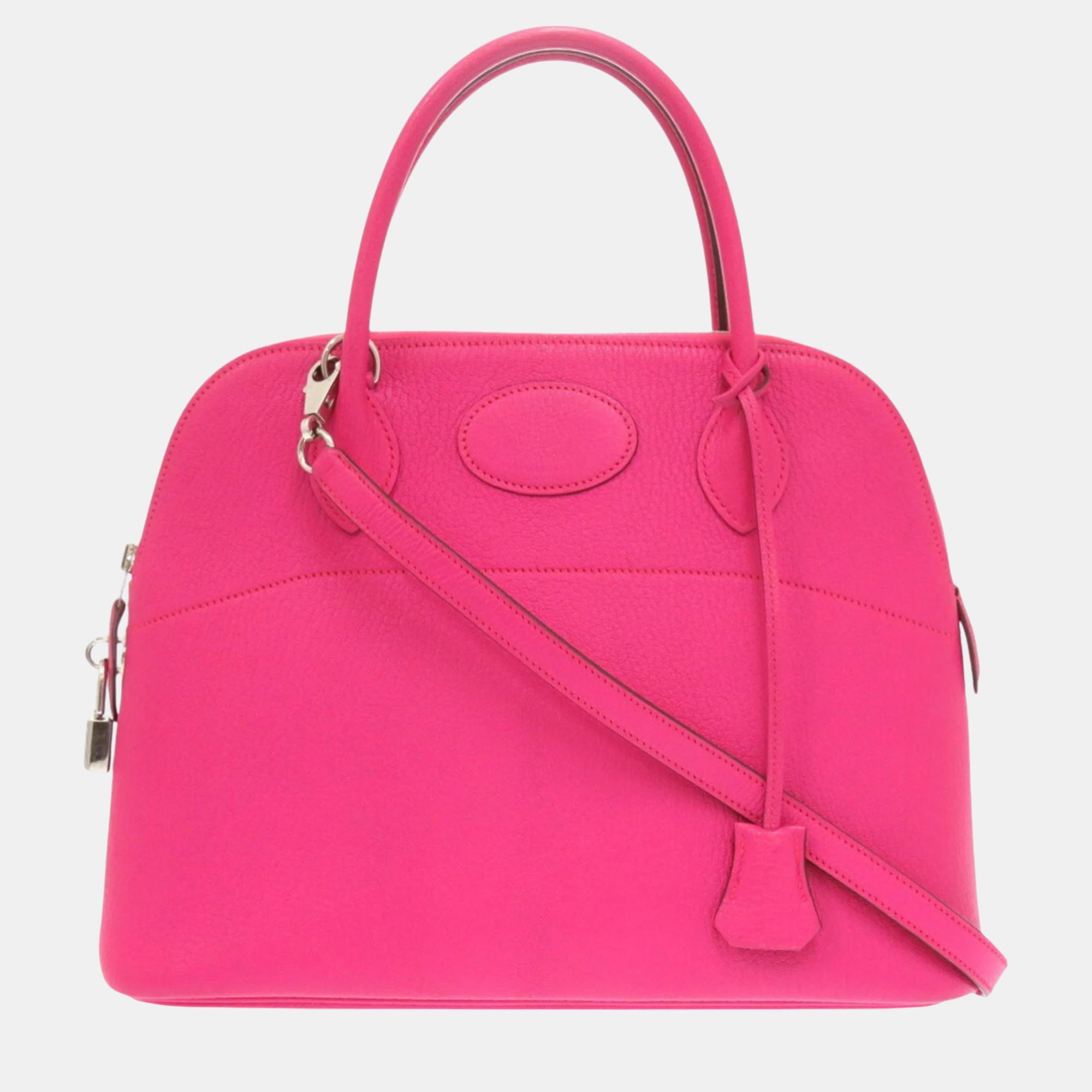 

Hermes Chevre/Chevre Rose Bolide 31 Handbag, Pink