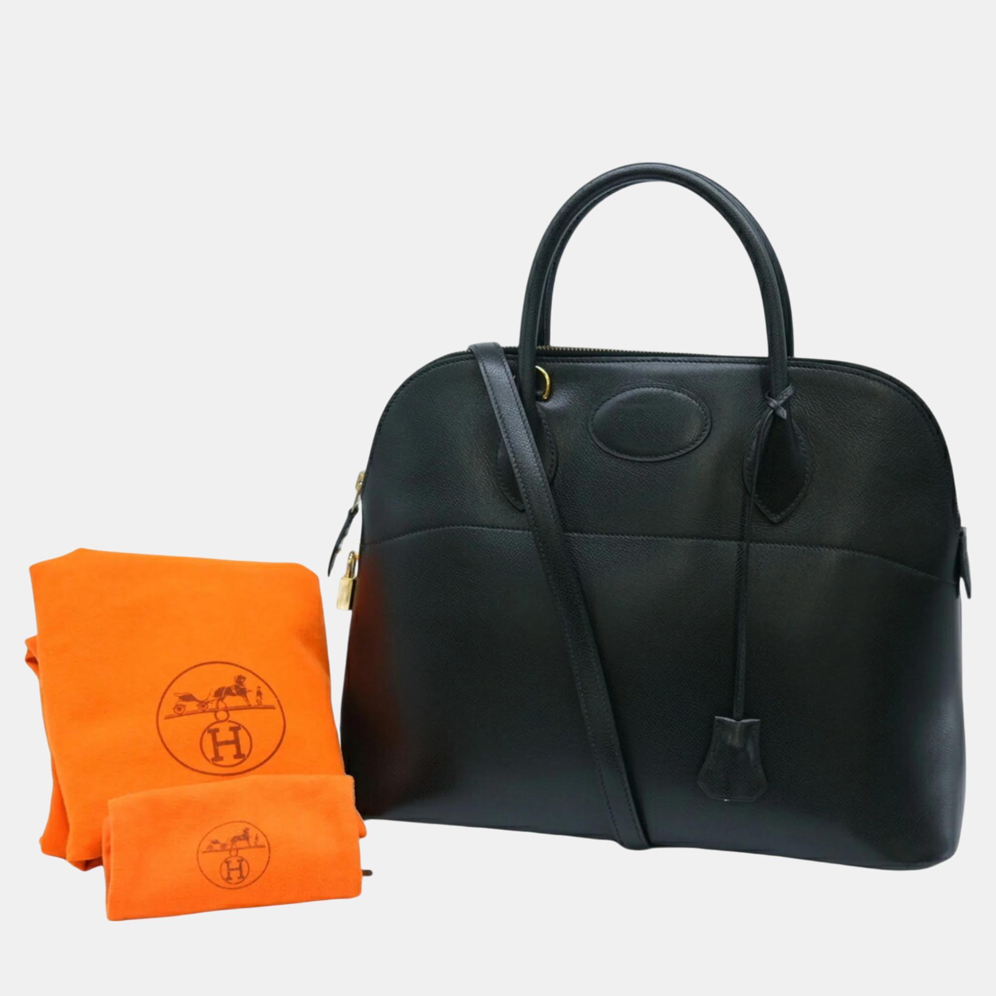 

Hermes Epsom leather black Bolide 35 handbag