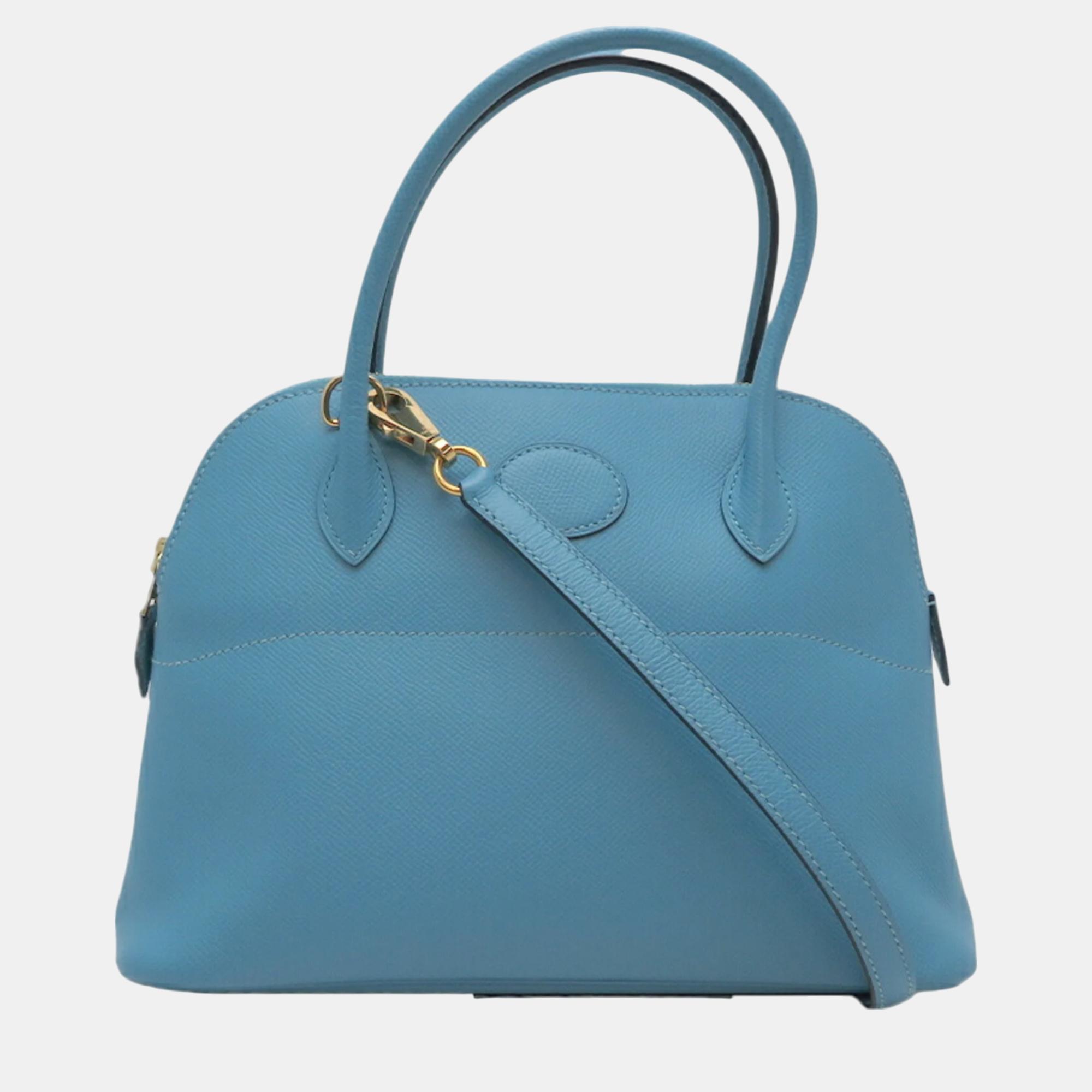 

Hermes Blue Epsom Leather Bolide Handbag