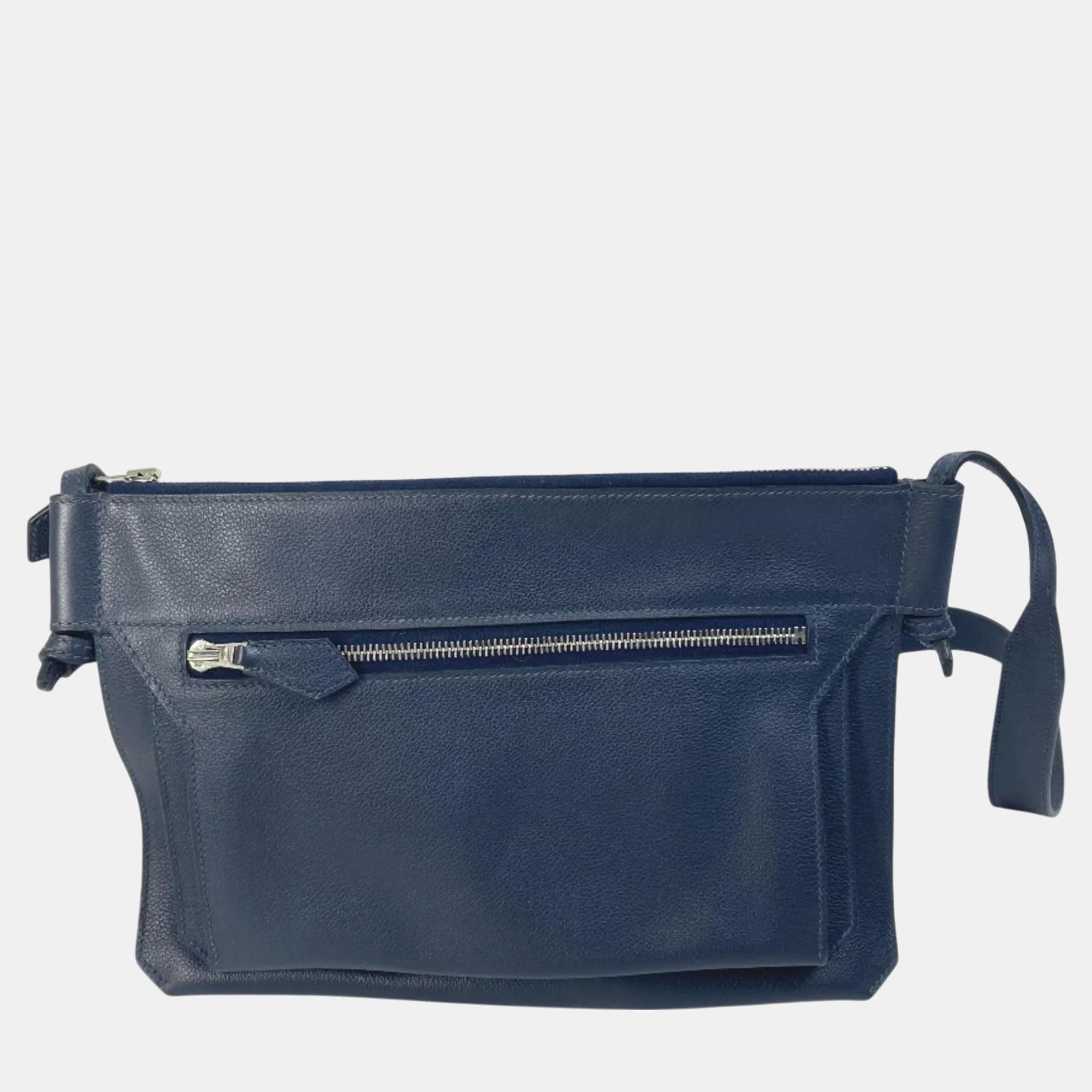 

Hermes Blue Nuit Navy Shoulder Bag, Navy blue