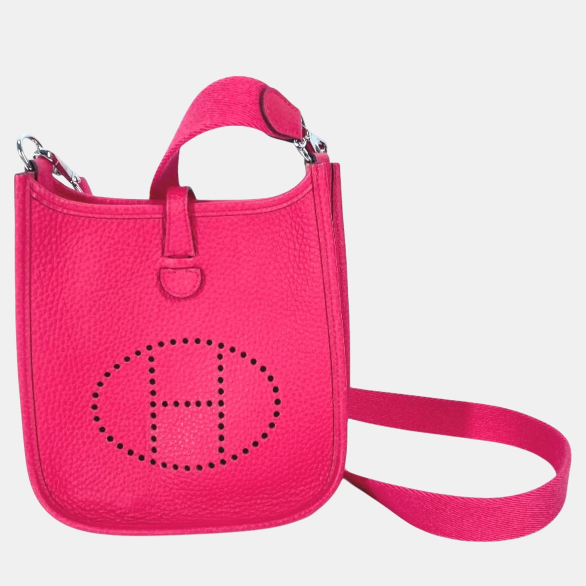 

Hermes Rose Extreme pink Pochette evelyn Bag