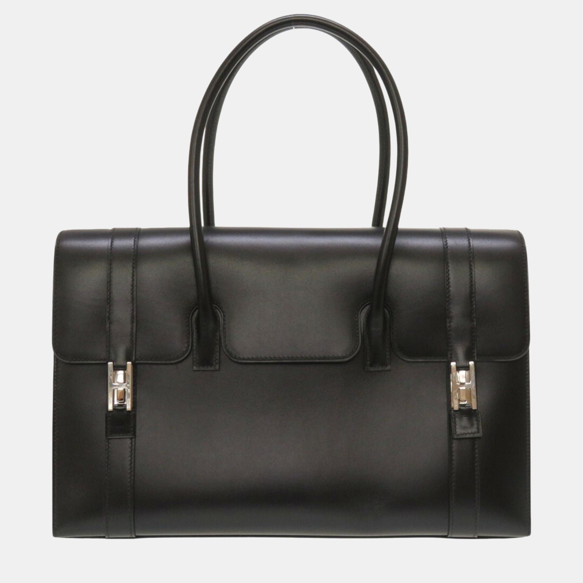 

Hermes box calf black drag 2 37 handbag