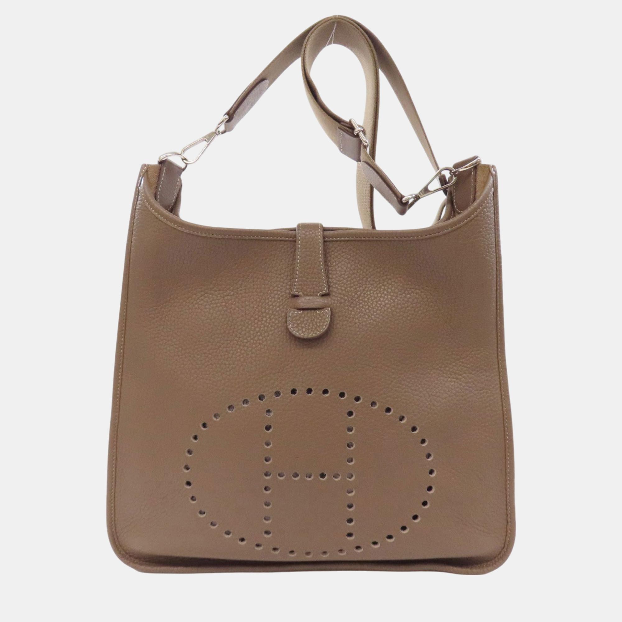 

Hermes Taurillon Evelyn 3 GM Shoulder Bag, Brown