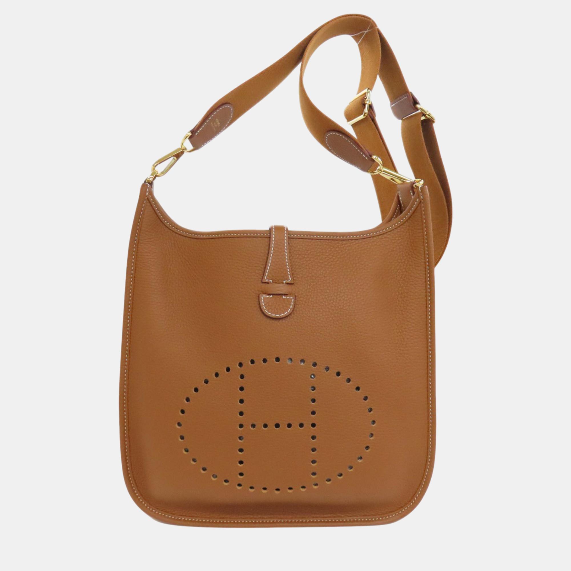 

Hermes Taurillon Evelyn 3 PM Shoulder Bag, Gold