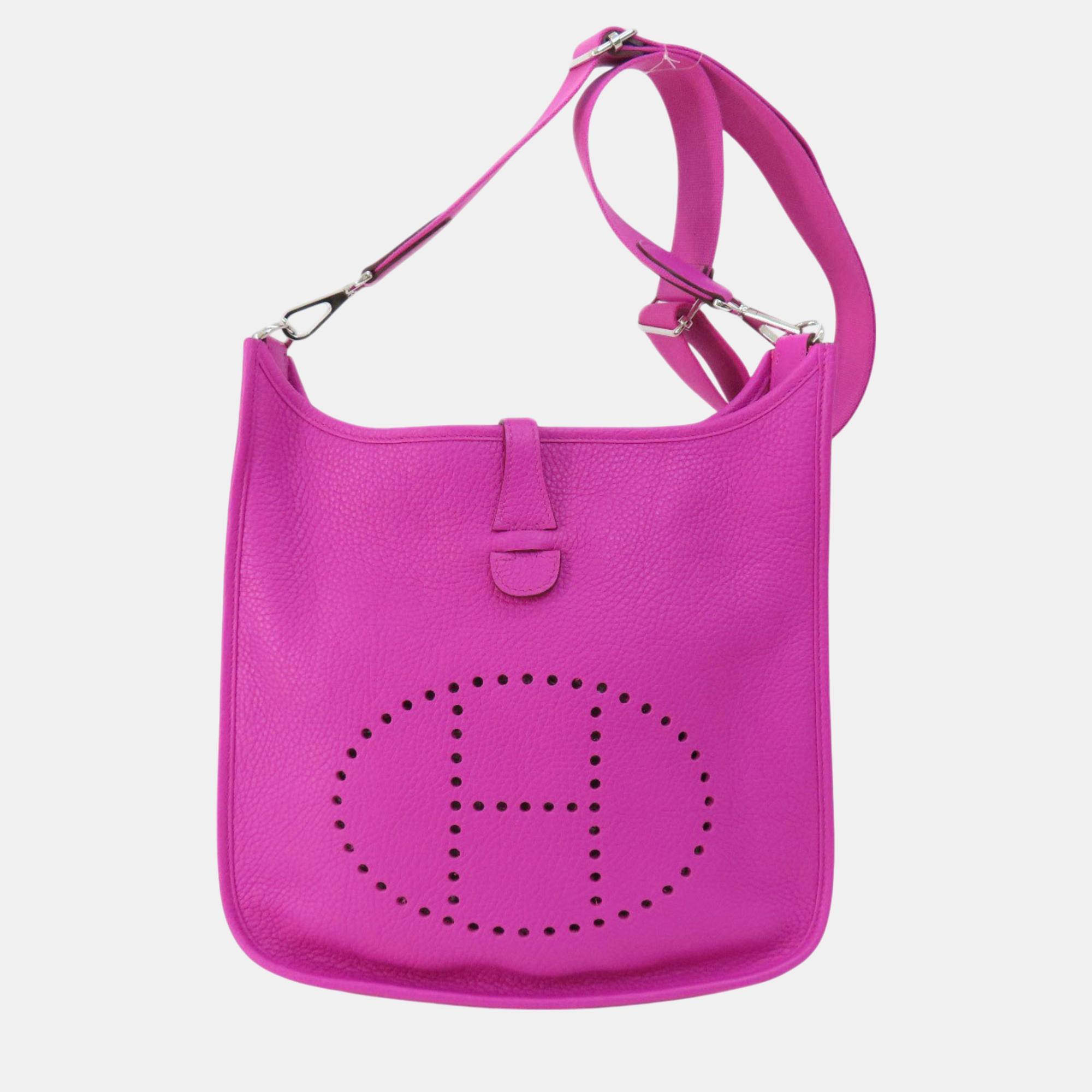 

Hermes Taurillon Evelyn 3 PM Shoulder Bag, Purple