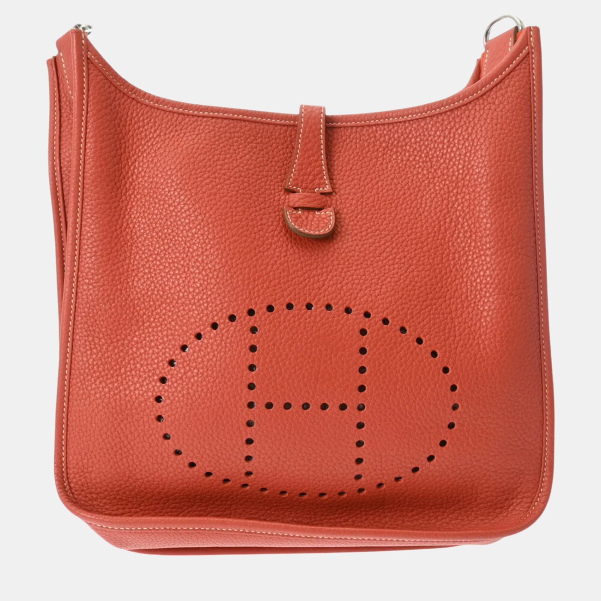 

Hermes Zanguine Taurillon Clemence Evelyn 3 PM shoulder bag, Red