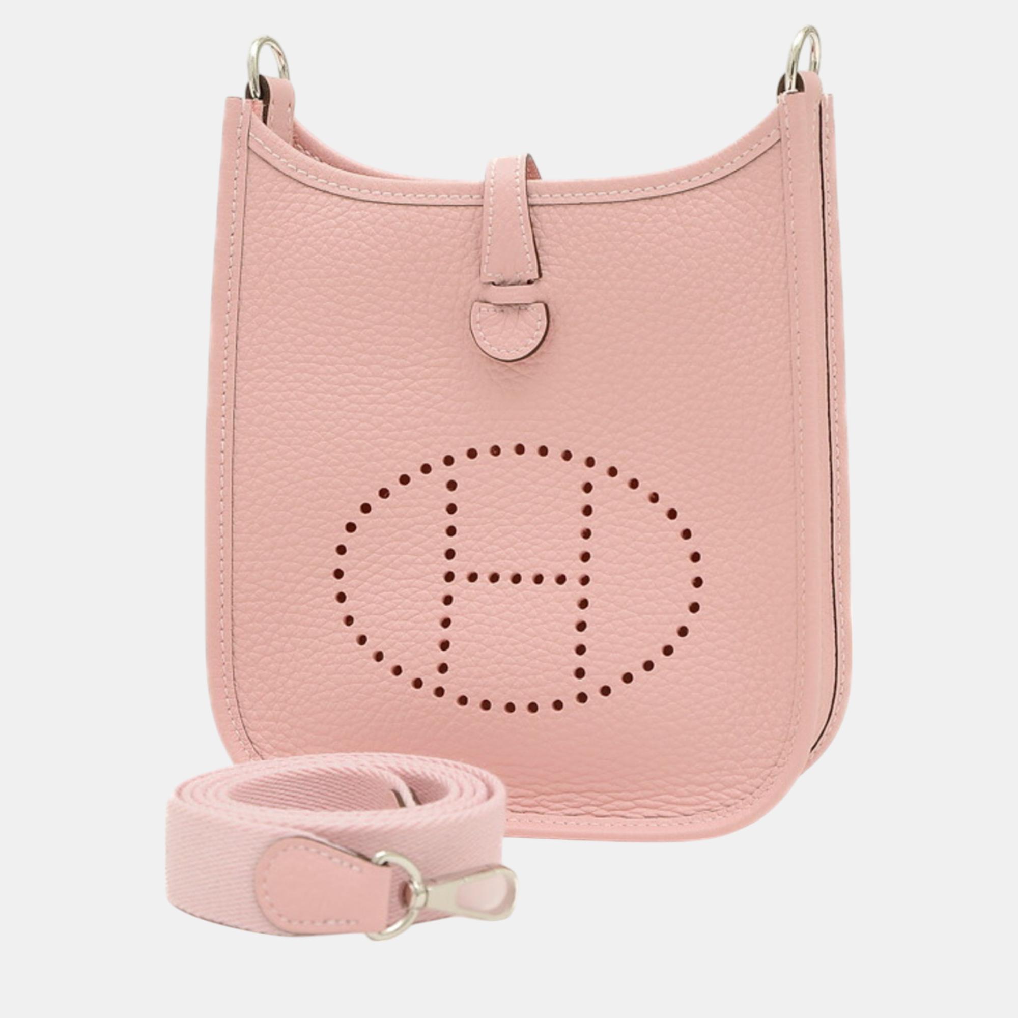 

Hermes Taurillon Clemence Rose Sakura Evelyn TPM Amazon Shoulder Bag, Pink