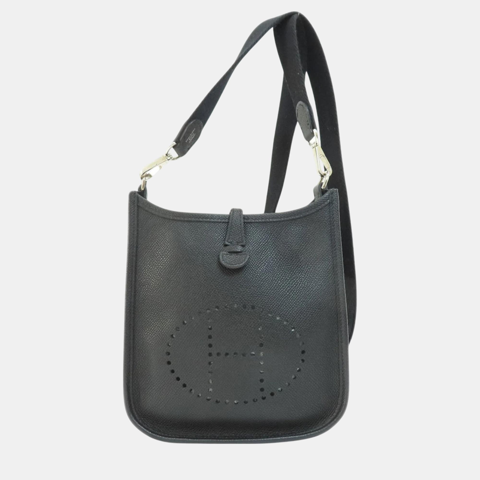 

Hermes Black Epson Evelyn TPM Shoulder Bag