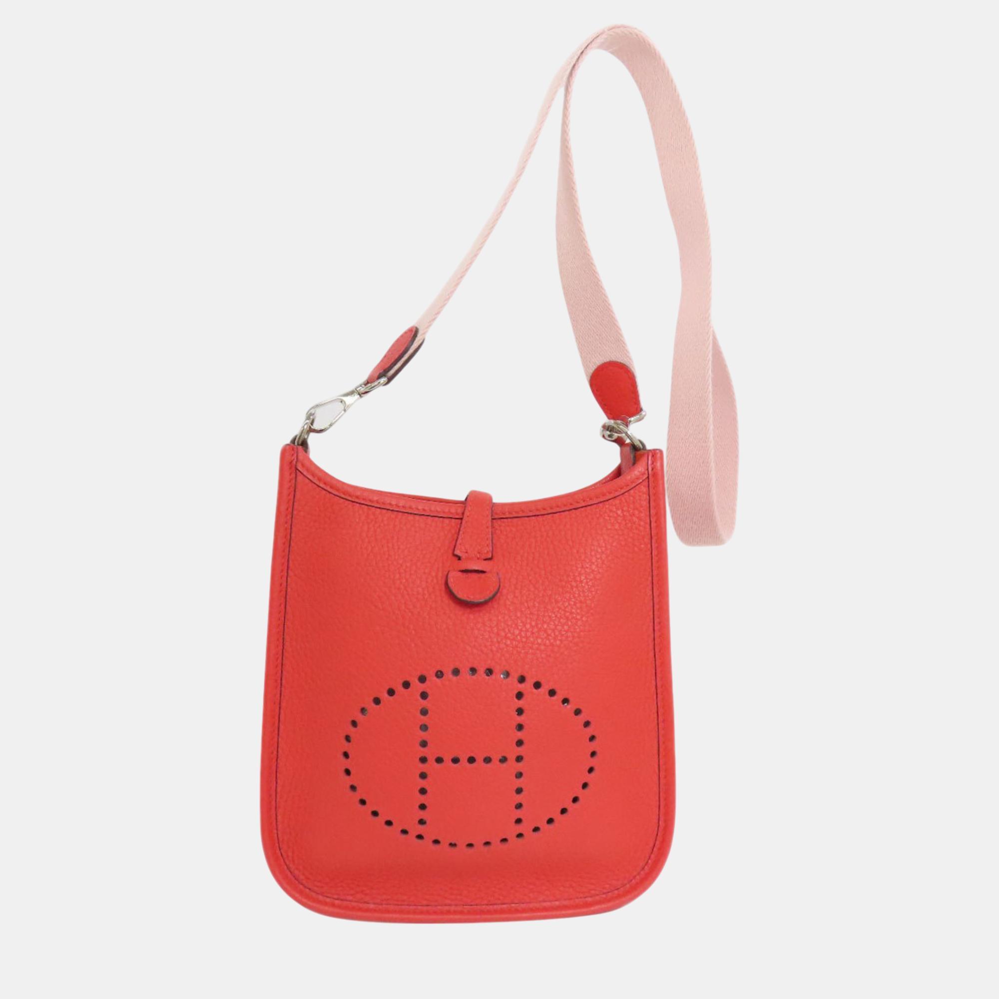 

Hermes Taurillon Evelyn TPM Shoulder Bag, Red