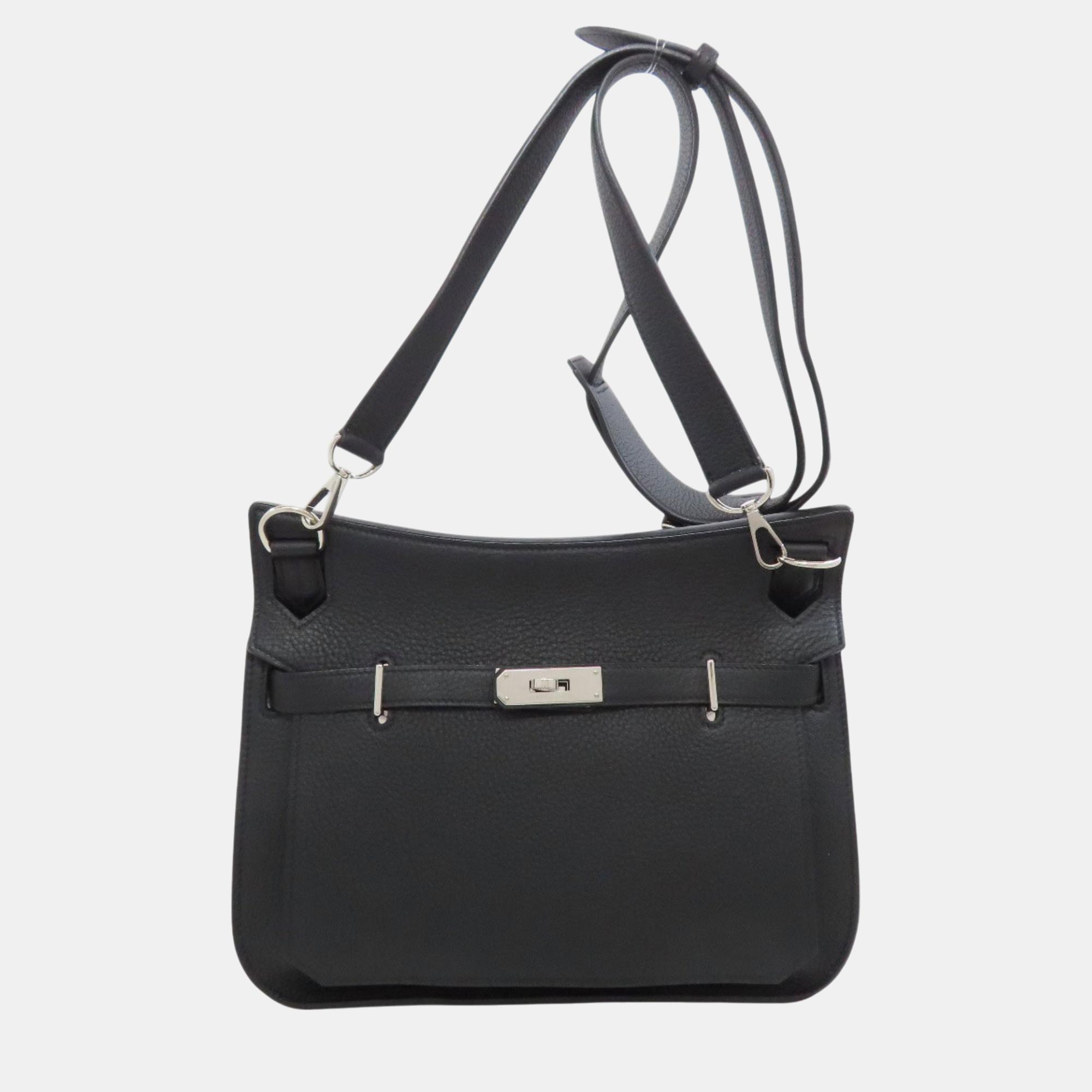 

Hermes Taurillon Clemence Gypsiere 28 Shoulder Bag, Black