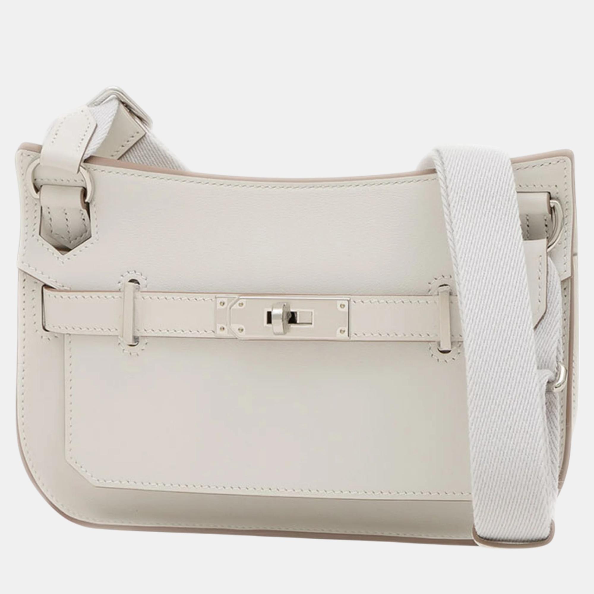 

Hermes Swift Grispearl Gypsiere Shoulder Bag, White