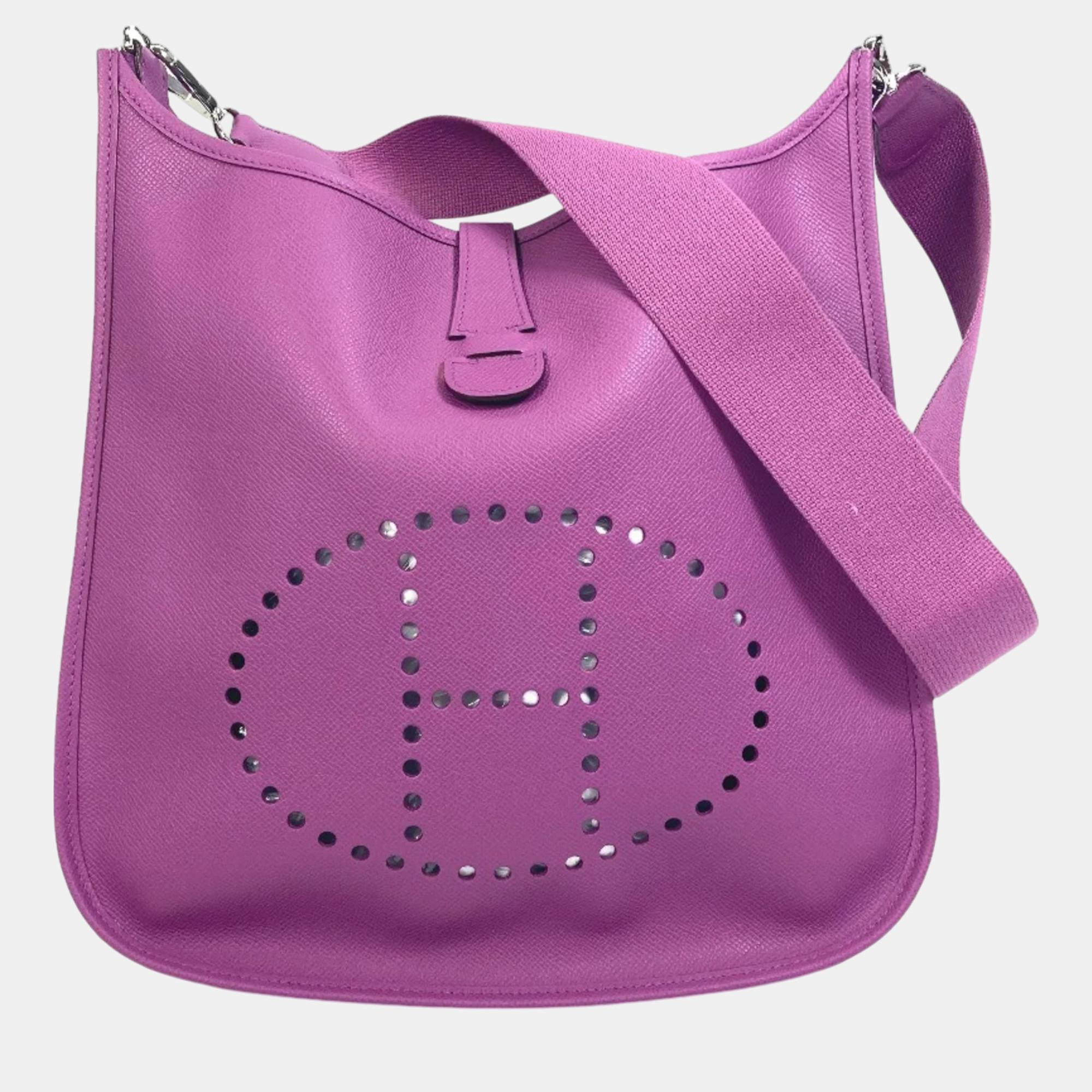 

Hermes cyclamen purple H logo punching Crossbody bag