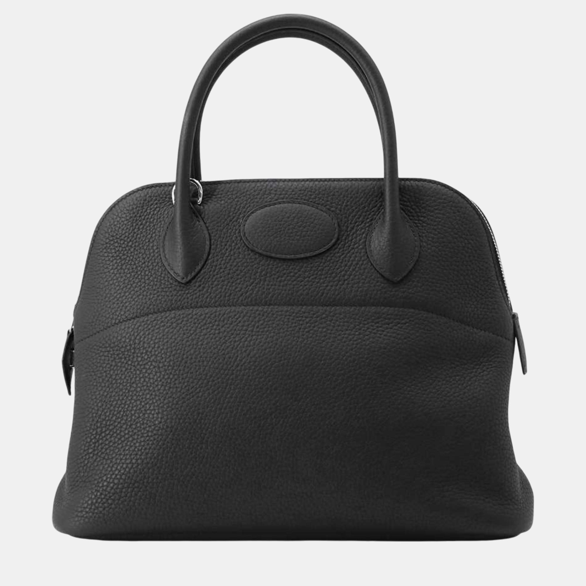 

Hermes black Taurillon Clemence Bolide 31 handbag