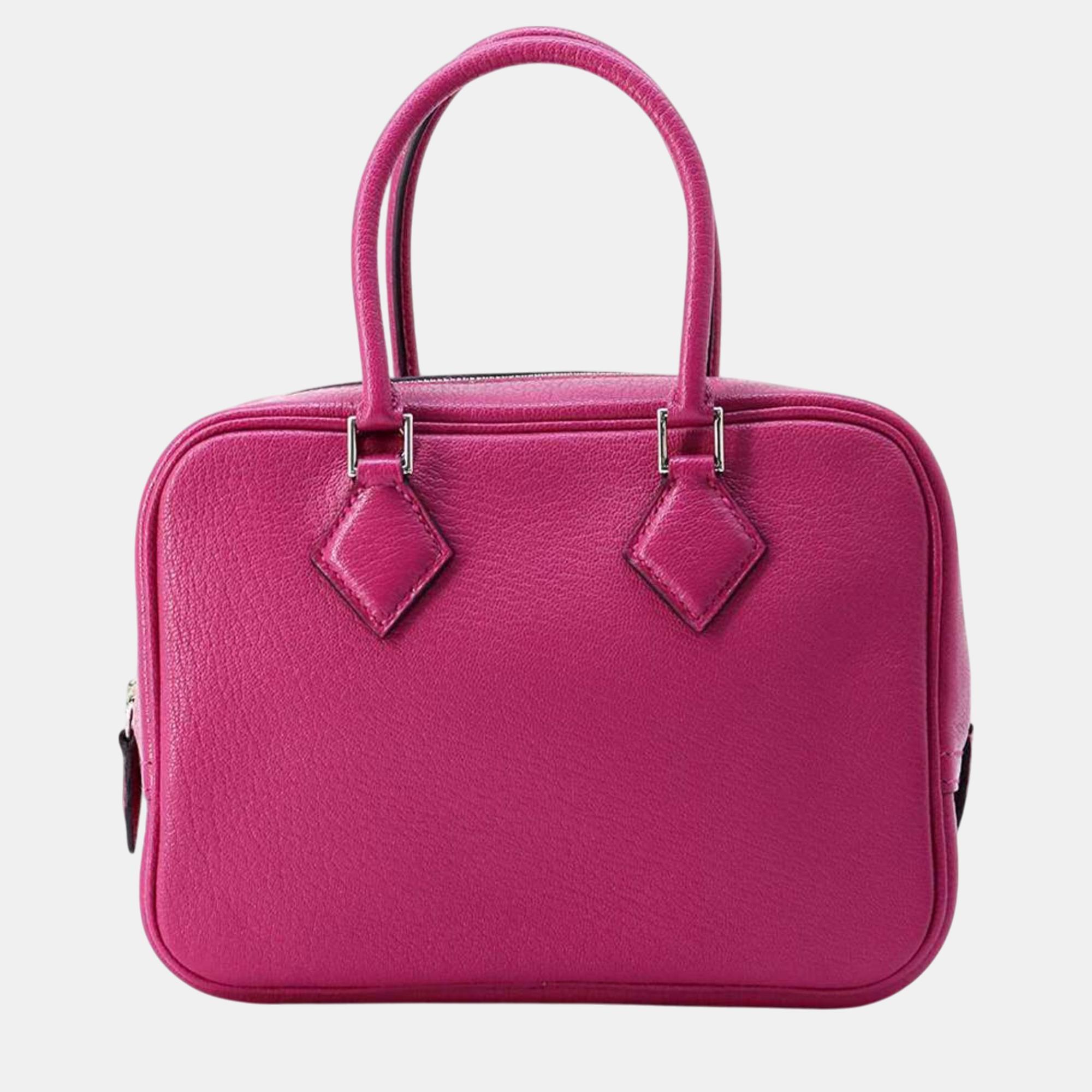 

Hermes Rose Purple Chevre Mysore Plume 2 Handbag, Pink