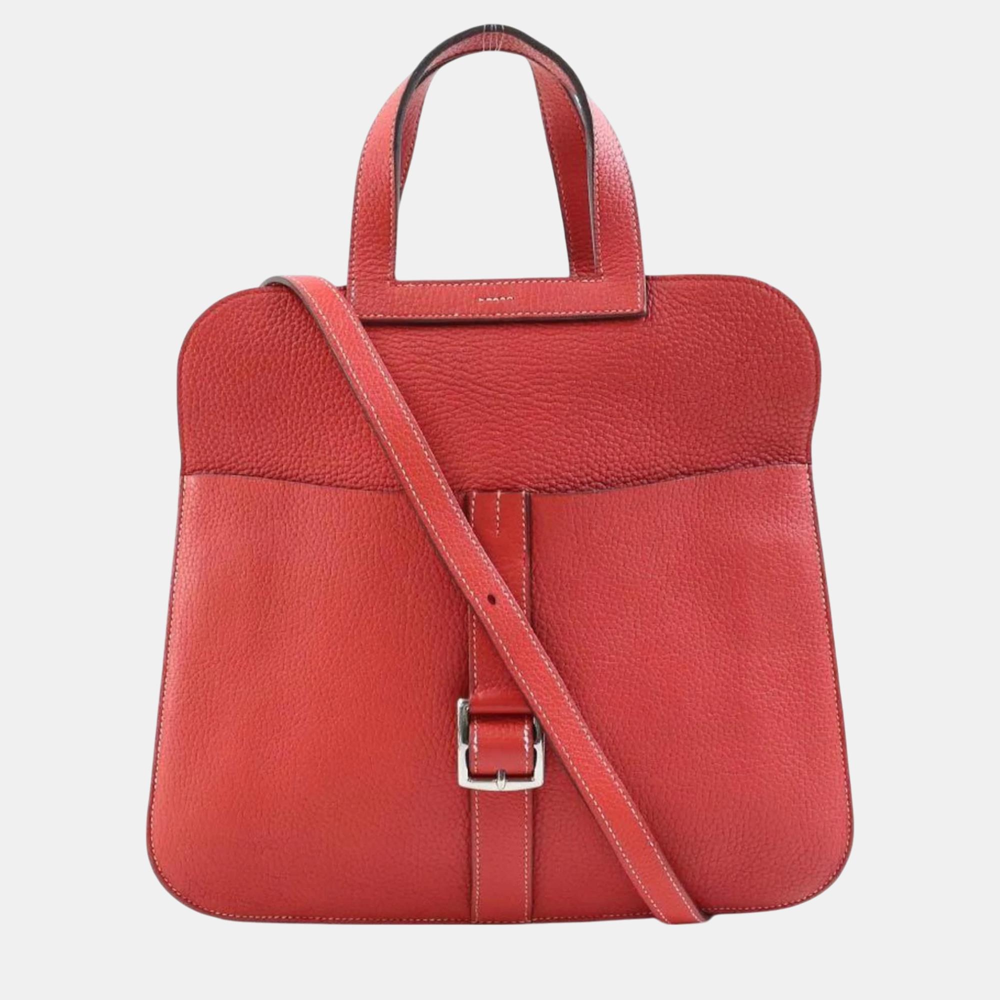 

Hermes Taurillon Clemence Rouge Cazac Alzan 31 Shoulder Bag, Red