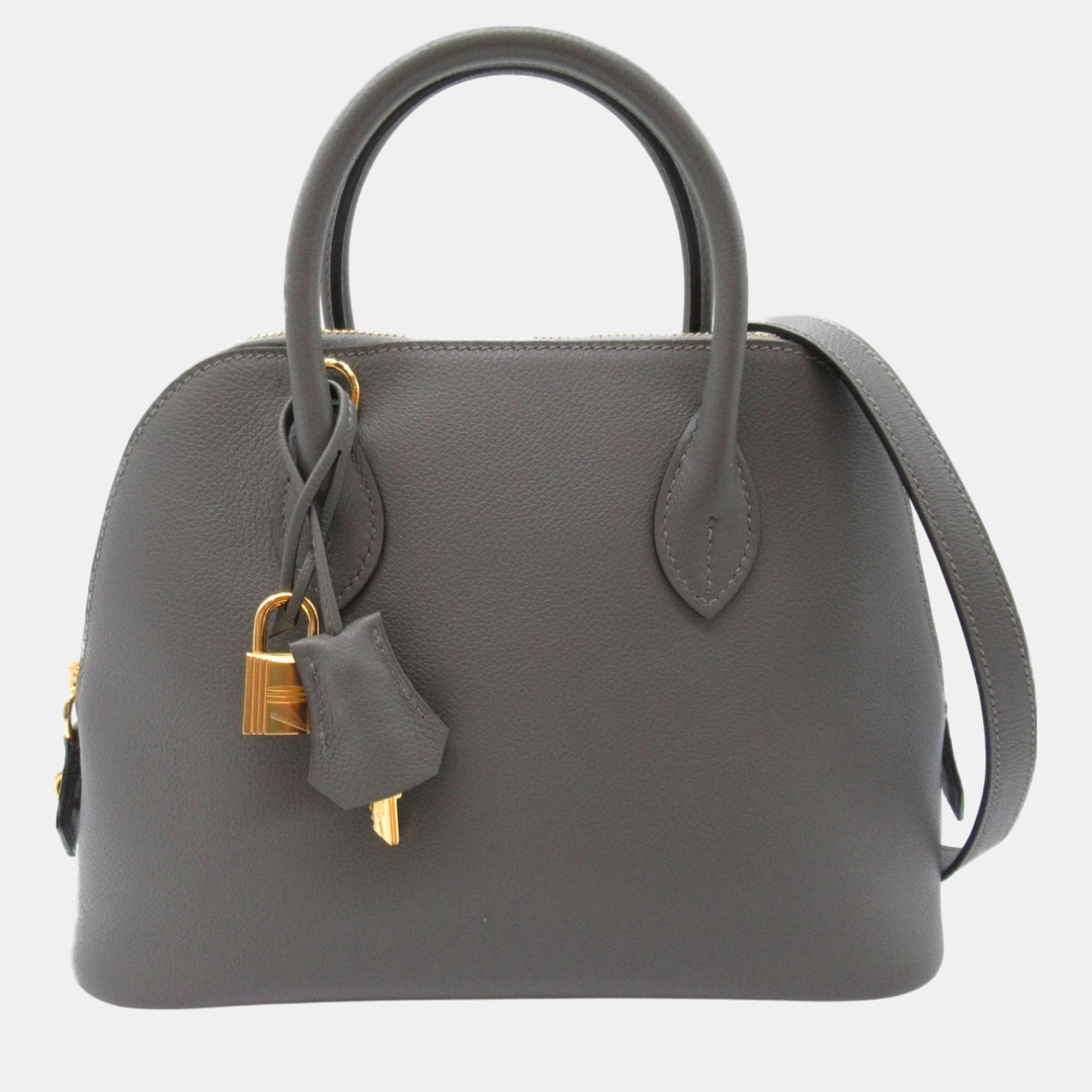 

Hermes Leather Evercolor Grey Bolide 1923 25 Handbag