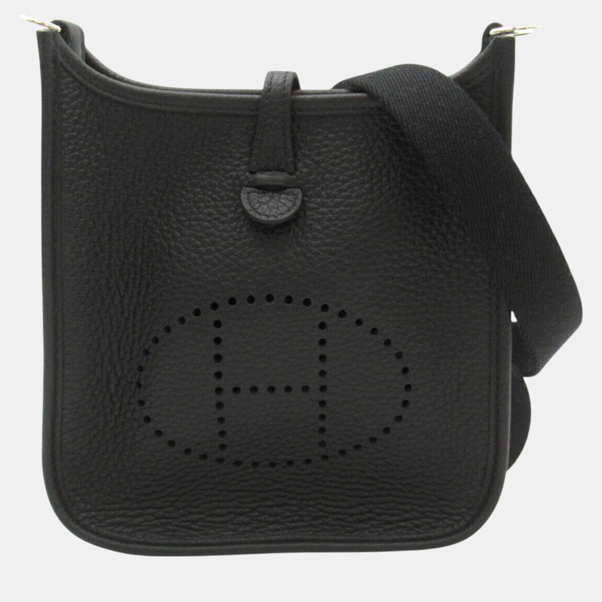 

Hermes Black Calf (Cowhide) Taurillon Clemence Evelyn TPM (16) Amazon Shoulder Bag