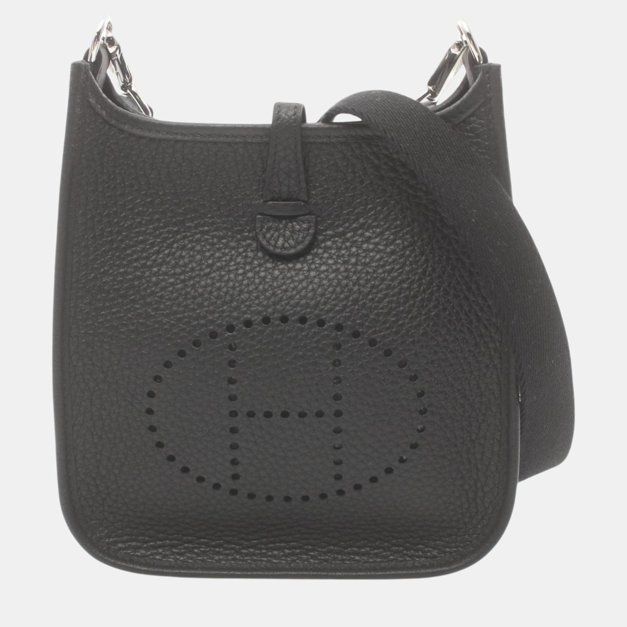 

Hermes Black Taurillon Clemence Evelyn TPM Amazon Shoulder Bag