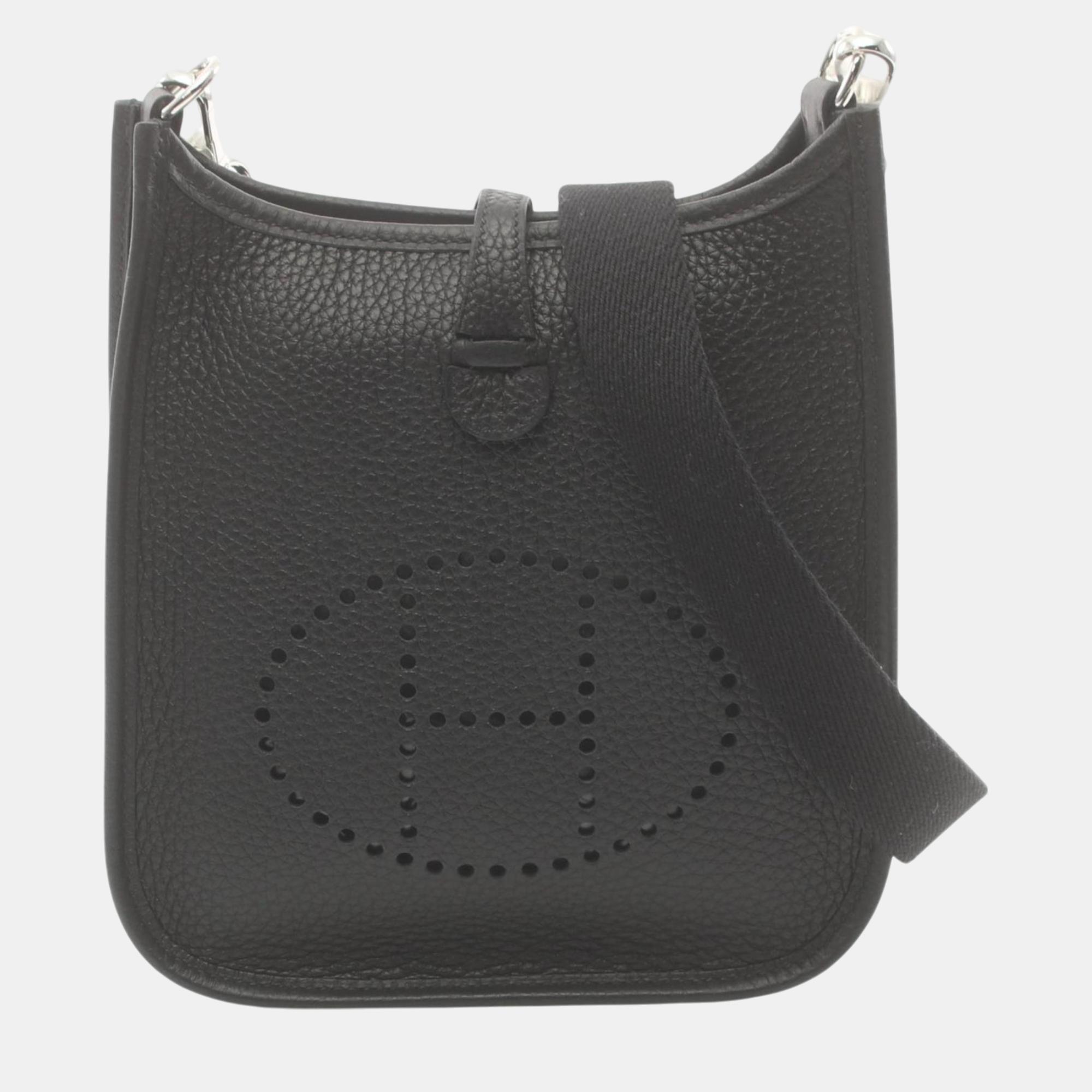 

Hermes Black Taurillon Clemence Evelyn TPM Amazon Shoulder Bag