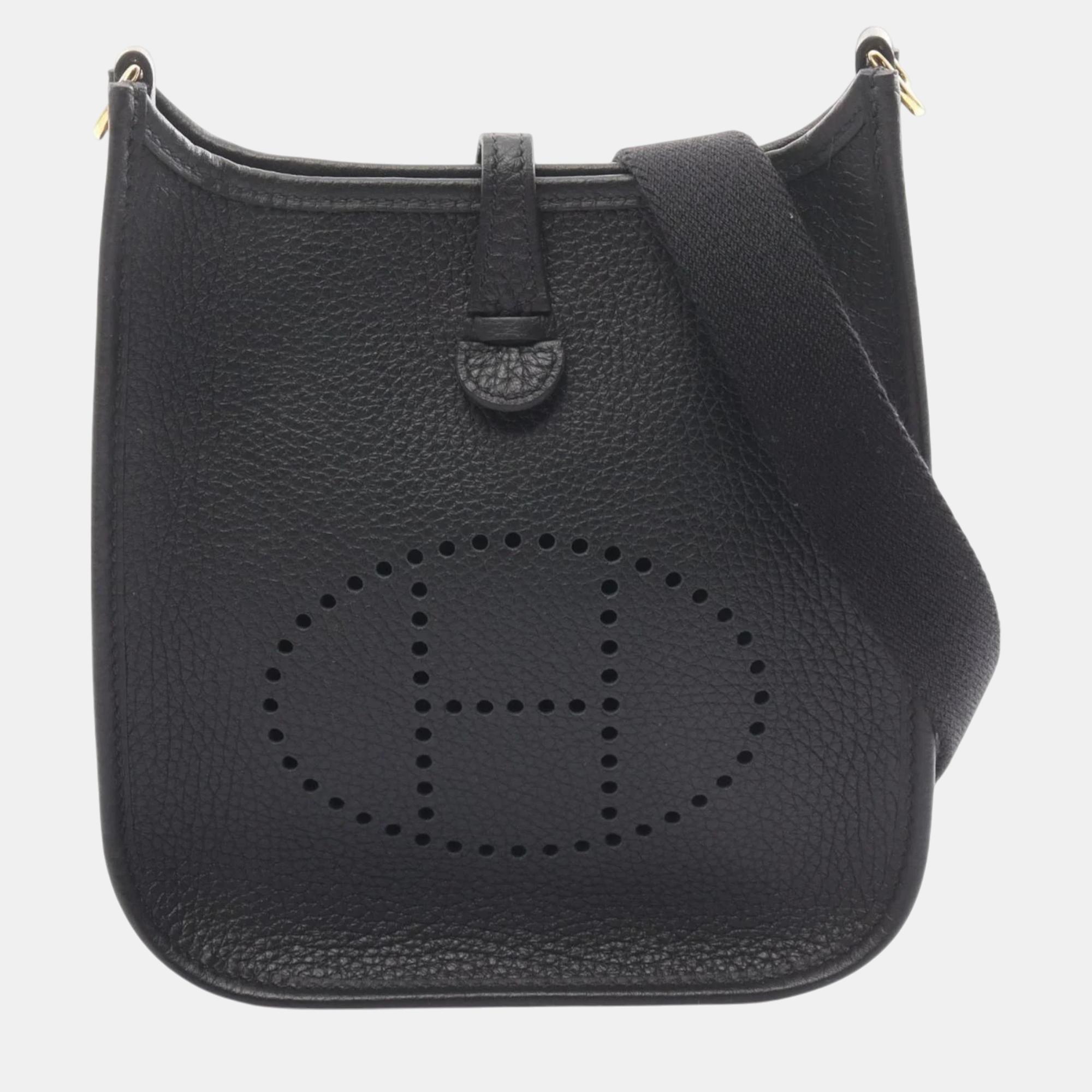 

Hermes Black Taurillon Clemence Evelyn TPM Amazon Shoulder Bag