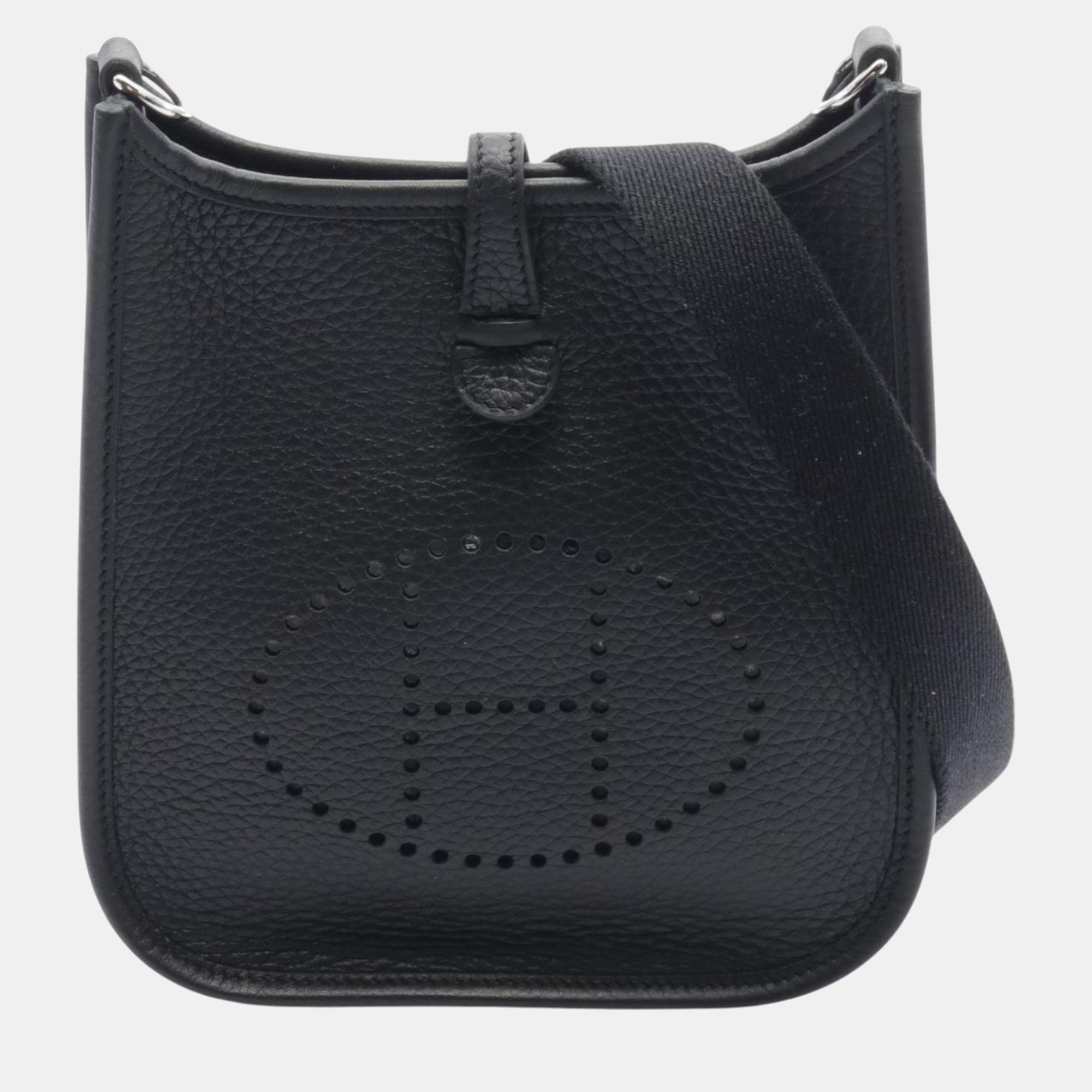 

Hermes Taurillon Clemence Black Evelyn TPM Shoulder Bag