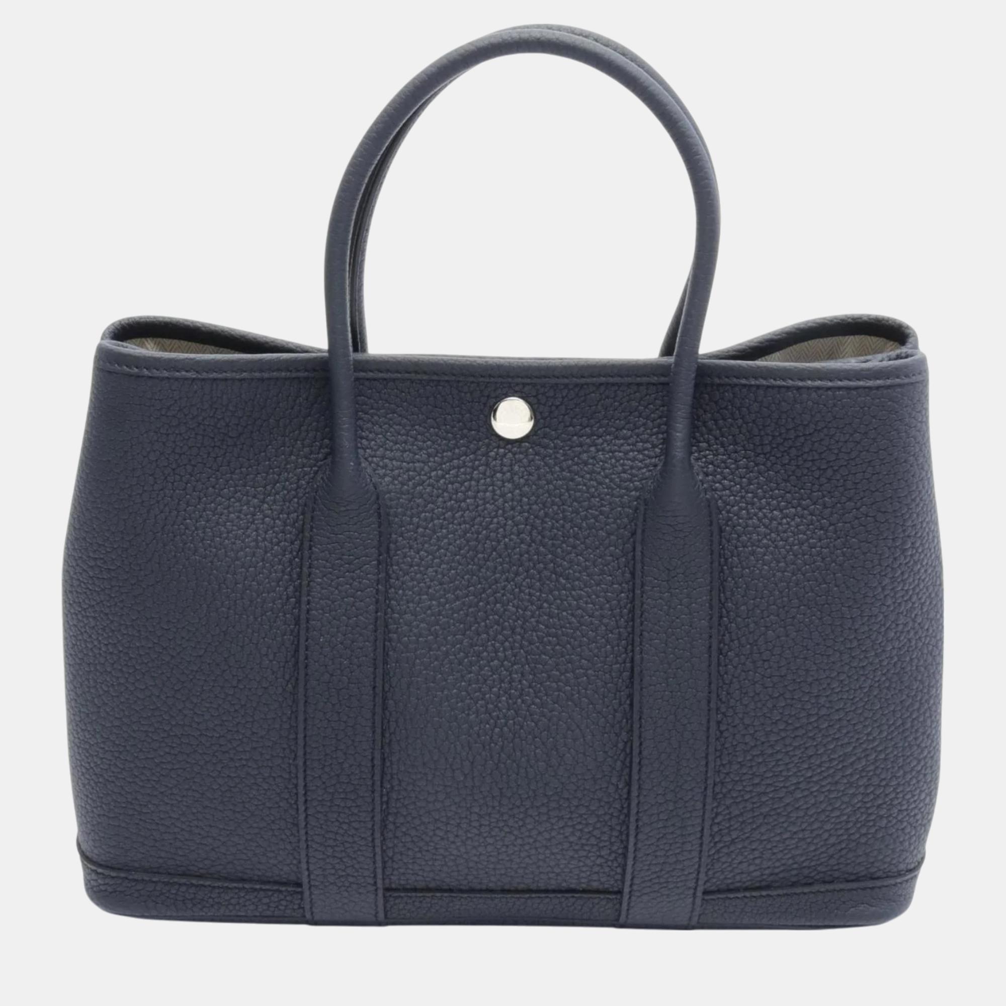 

Hermes Blue Indigo Navy Negonda Garden TPM Tote Bag, Navy blue