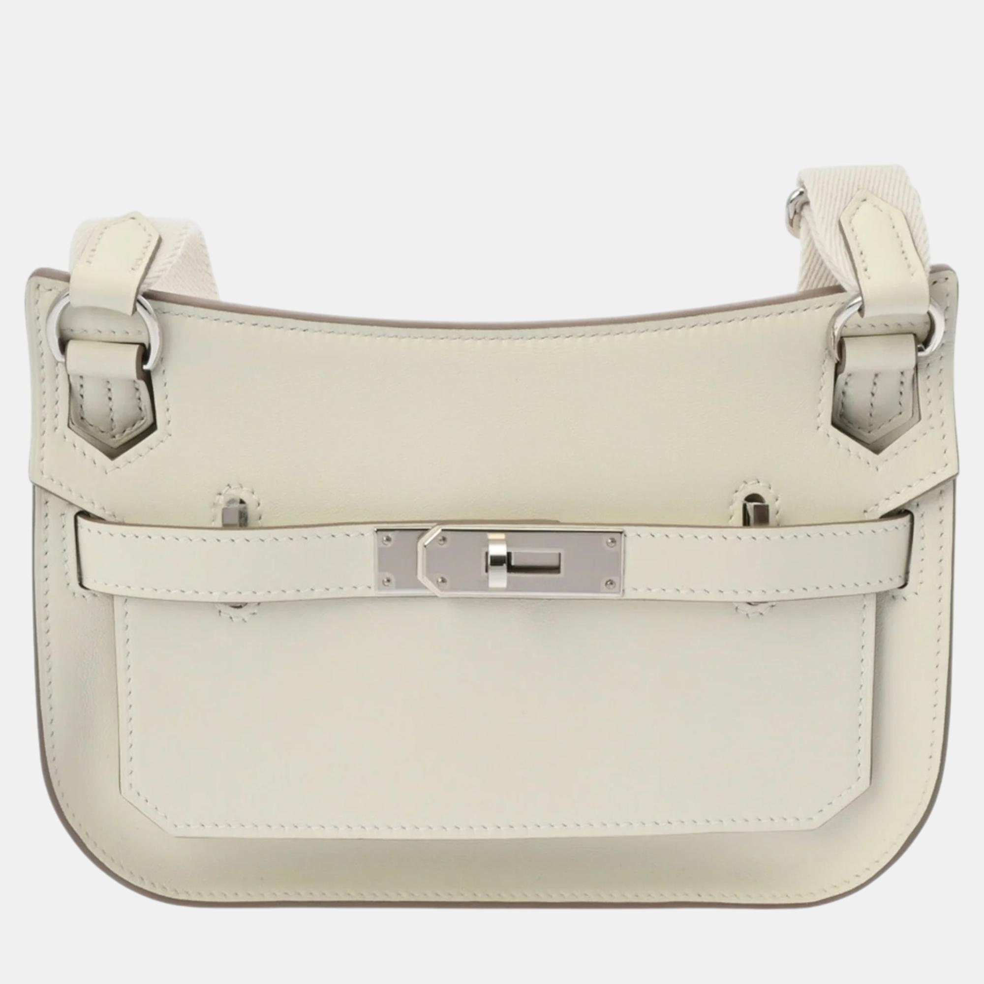 

Hermes Mushroom Swift Leather Gypsiere Shoulder Bag, White