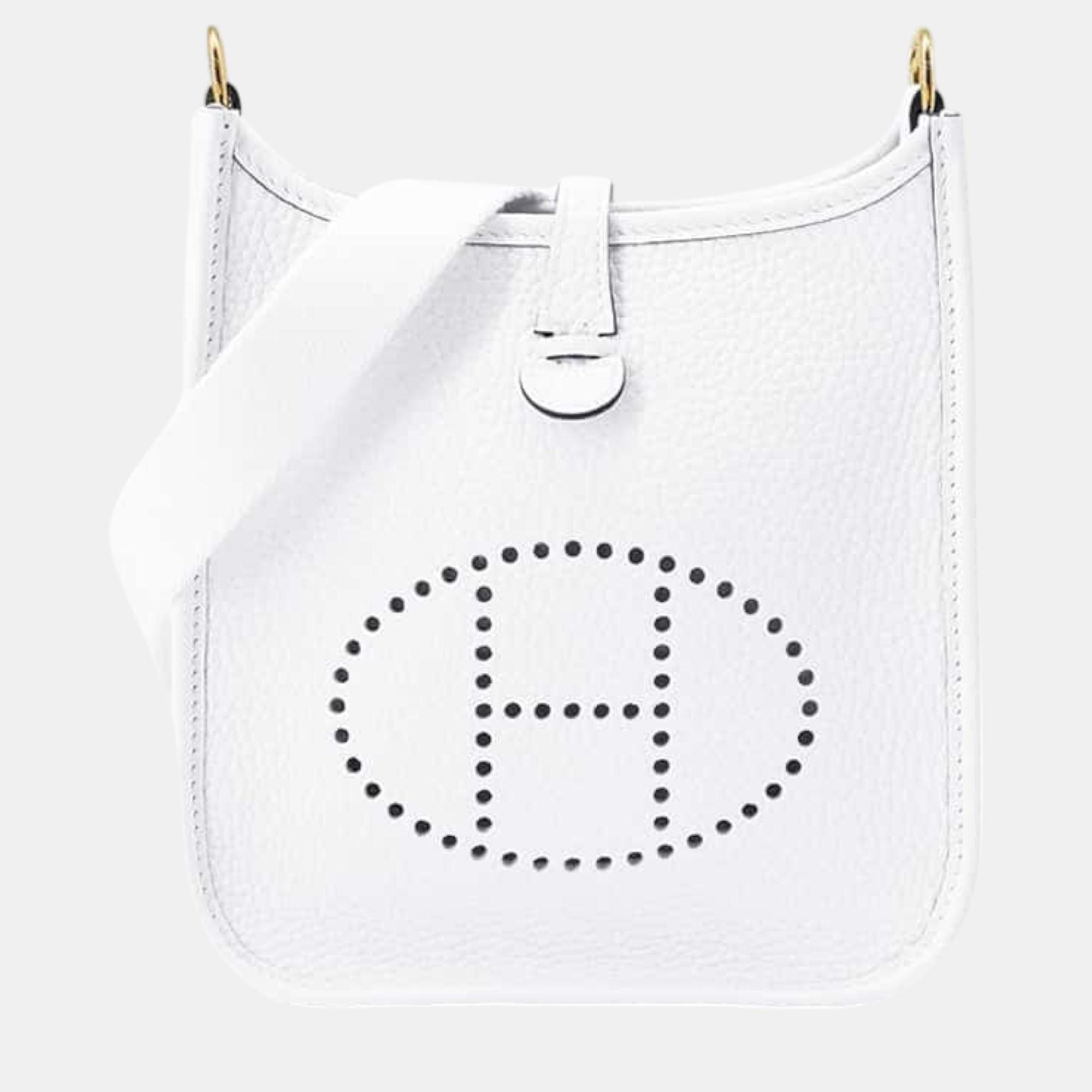 

Hermes New White Taurillon Clemence Evelyne Size TPM