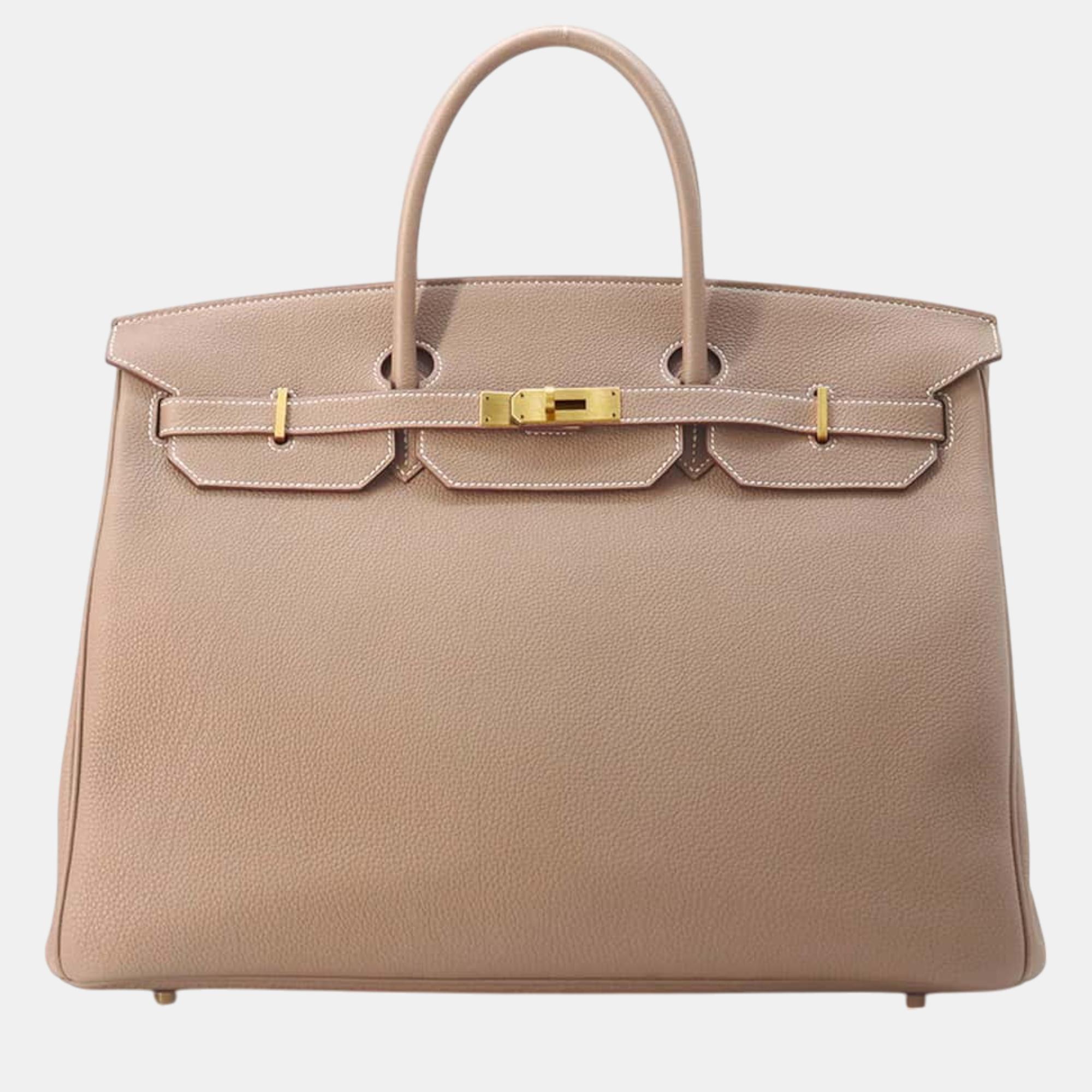 

Hermes Etoupe Togo Leather Birkin Size, Brown