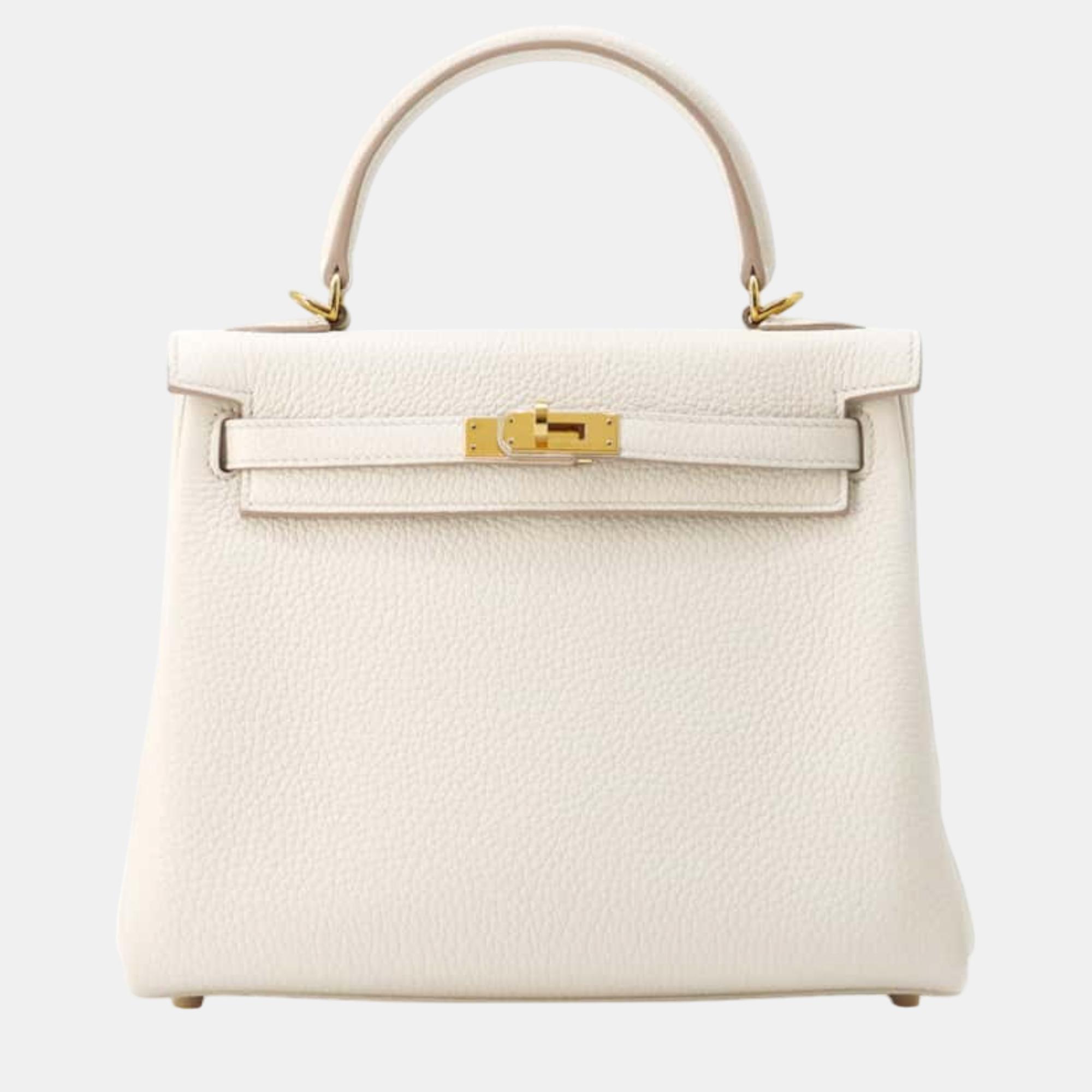 

Hermes Kelly Retourne Beton Togo Leather Size, White