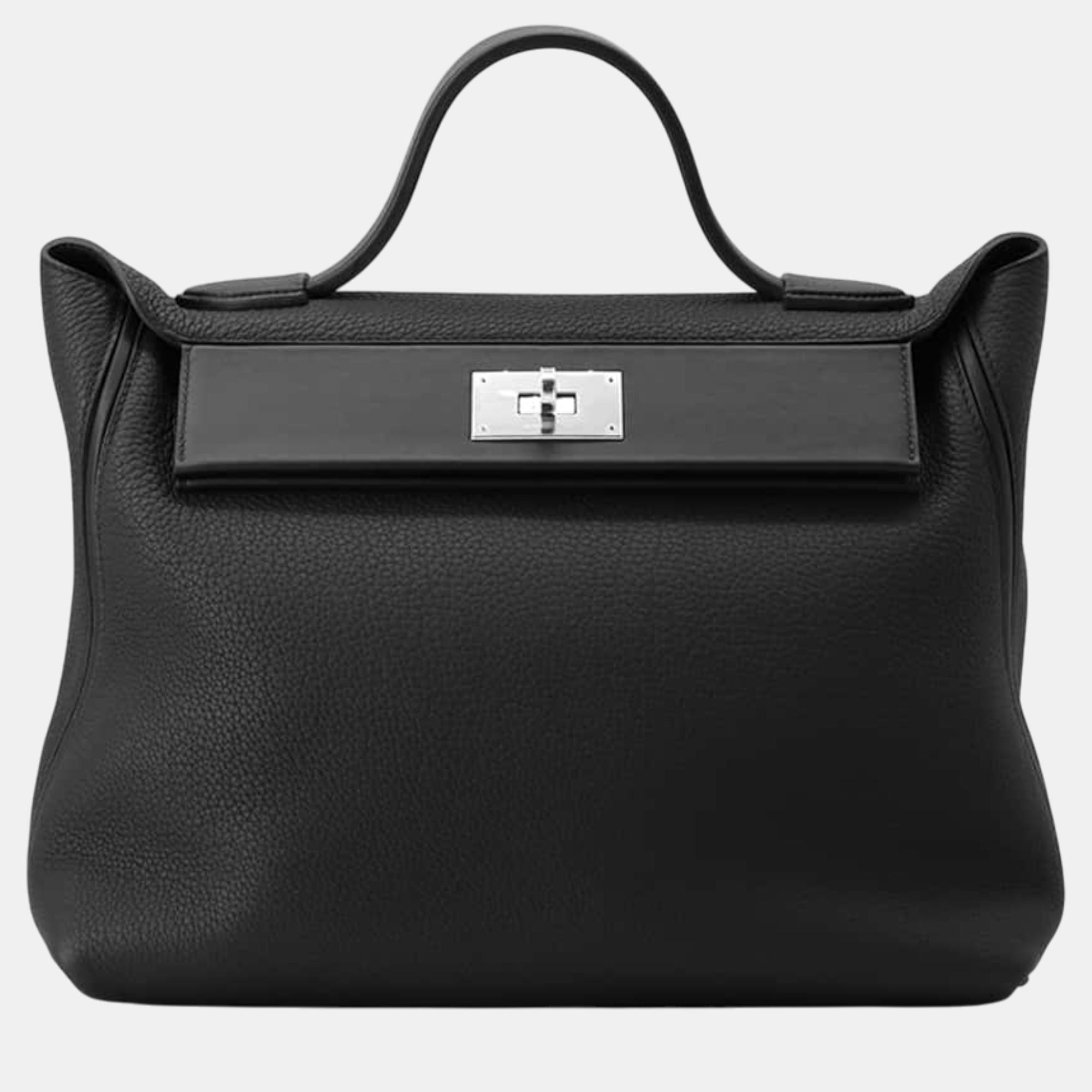 

Hermes 24/24 Sac Van Quatre Black Togo Leather Swift Leather Size