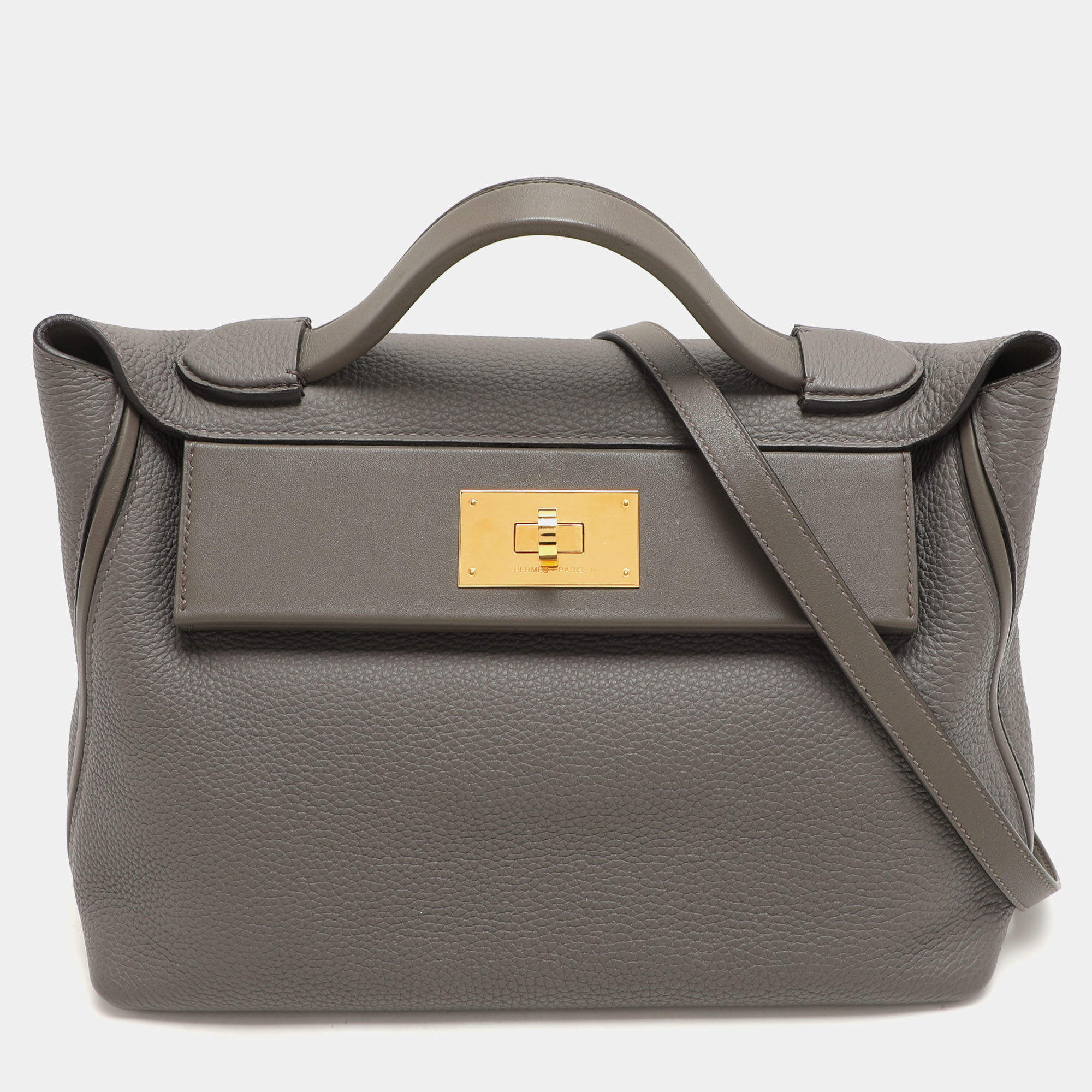 

Hermes Grey Togo and Swift Leather 24/24 29 Bag