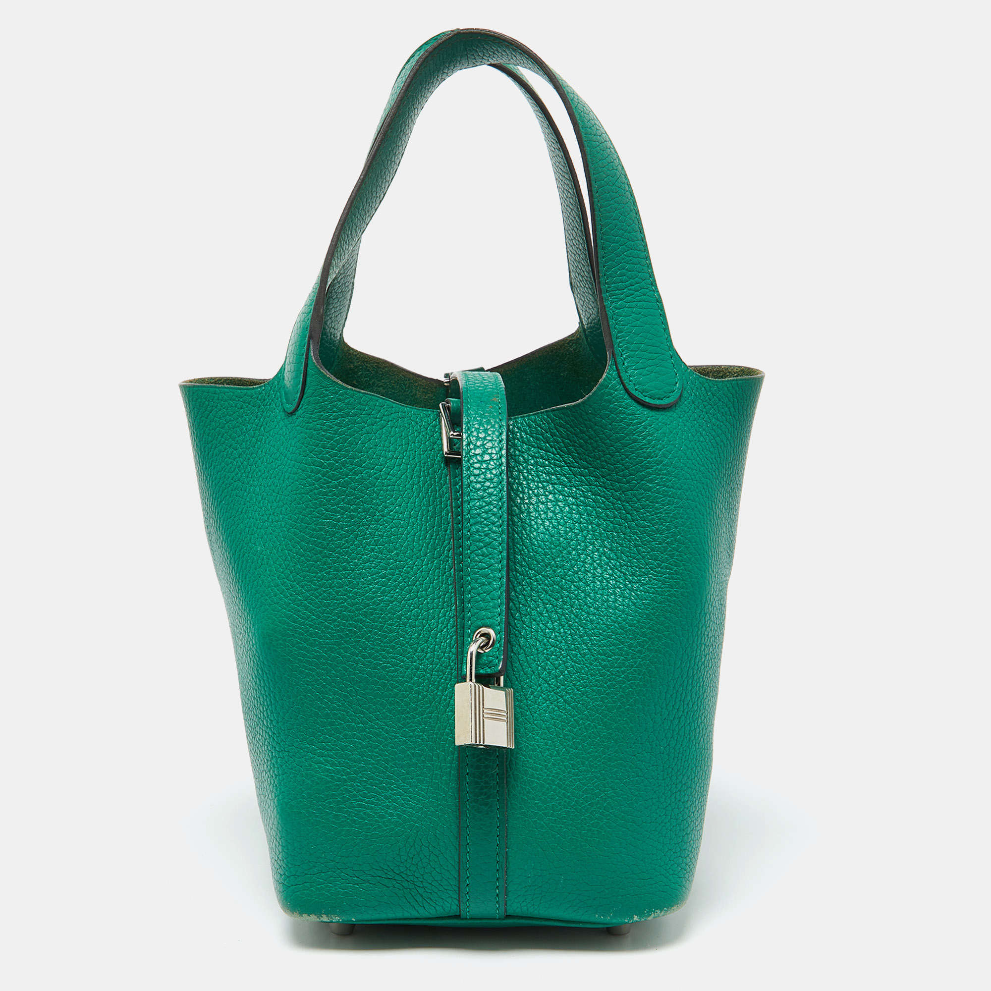 

Hermes Menthe Clemence Leather Picotin Lock 18 Bag, Green