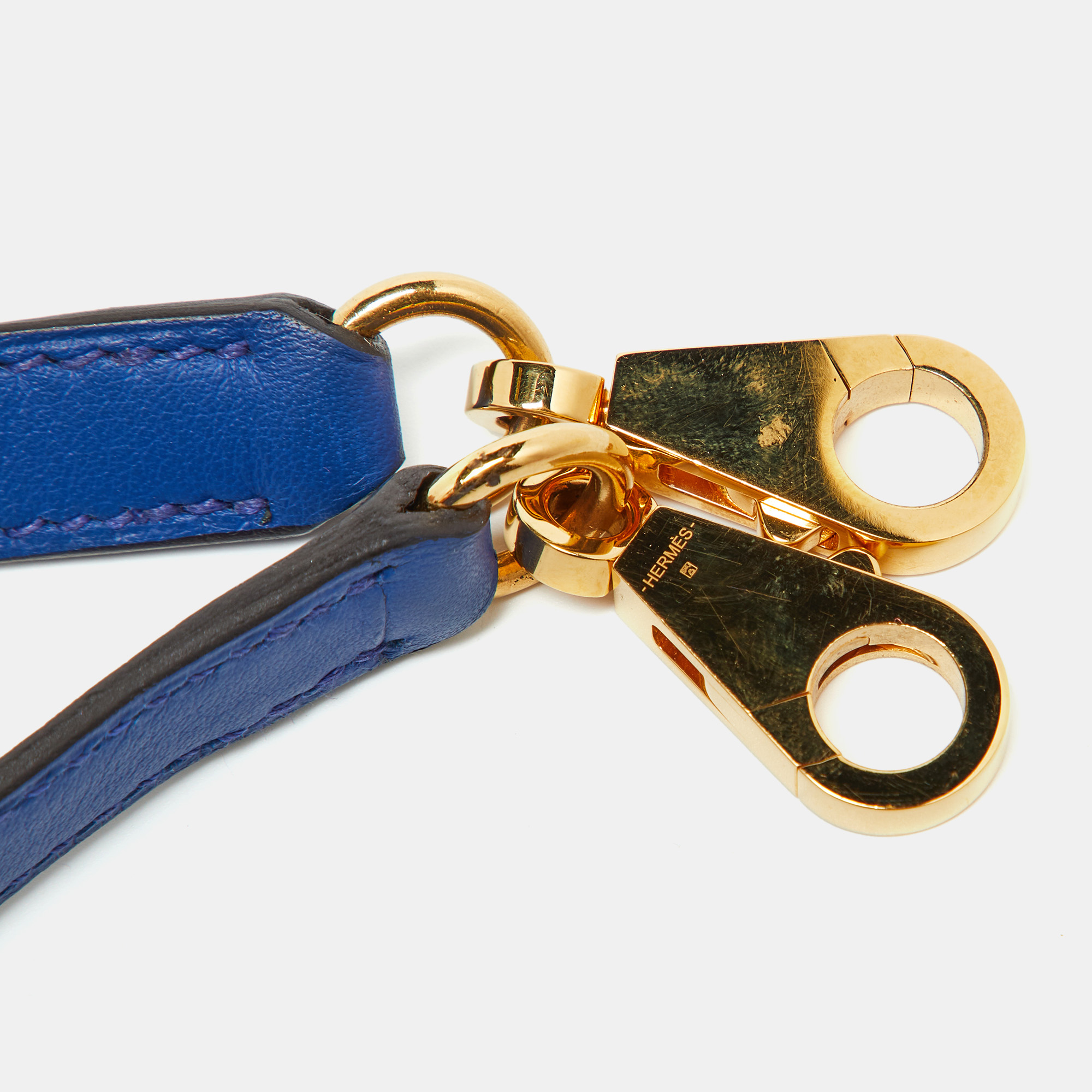 Hermes Blue Royal/Tabac Camel/Fauve Evercolor and Swift Leather Gold Finish 24/24 29 Bag 